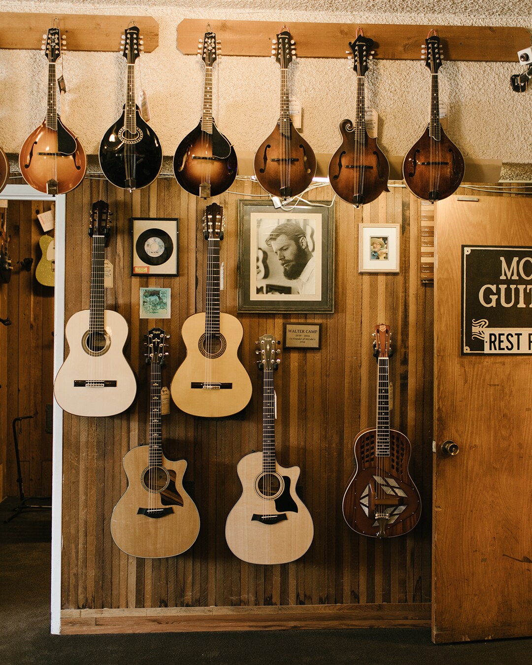 Musick shop, gitars on the wall