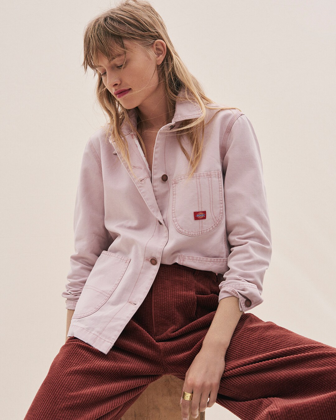Madewell x Dickies® Workwear Jacket and Pleated Wide-Leg Full-Length Pants.