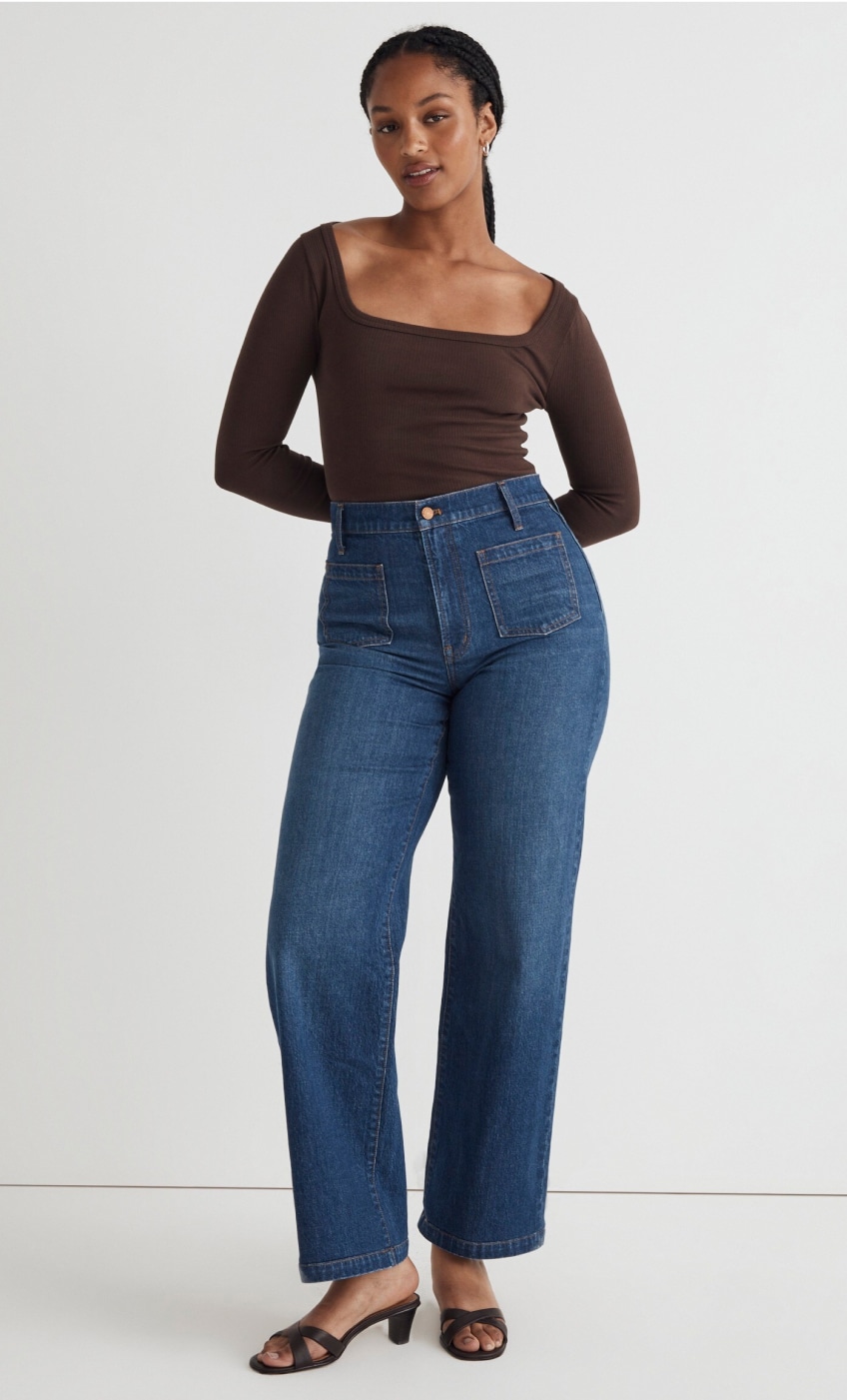 Buy Black High Rise Washed Wide Leg Jeans For Women Online - ONLY-saigonsouth.com.vn