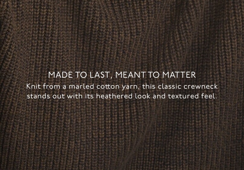 Cotton Shaker-Stitch Crewneck Sweater