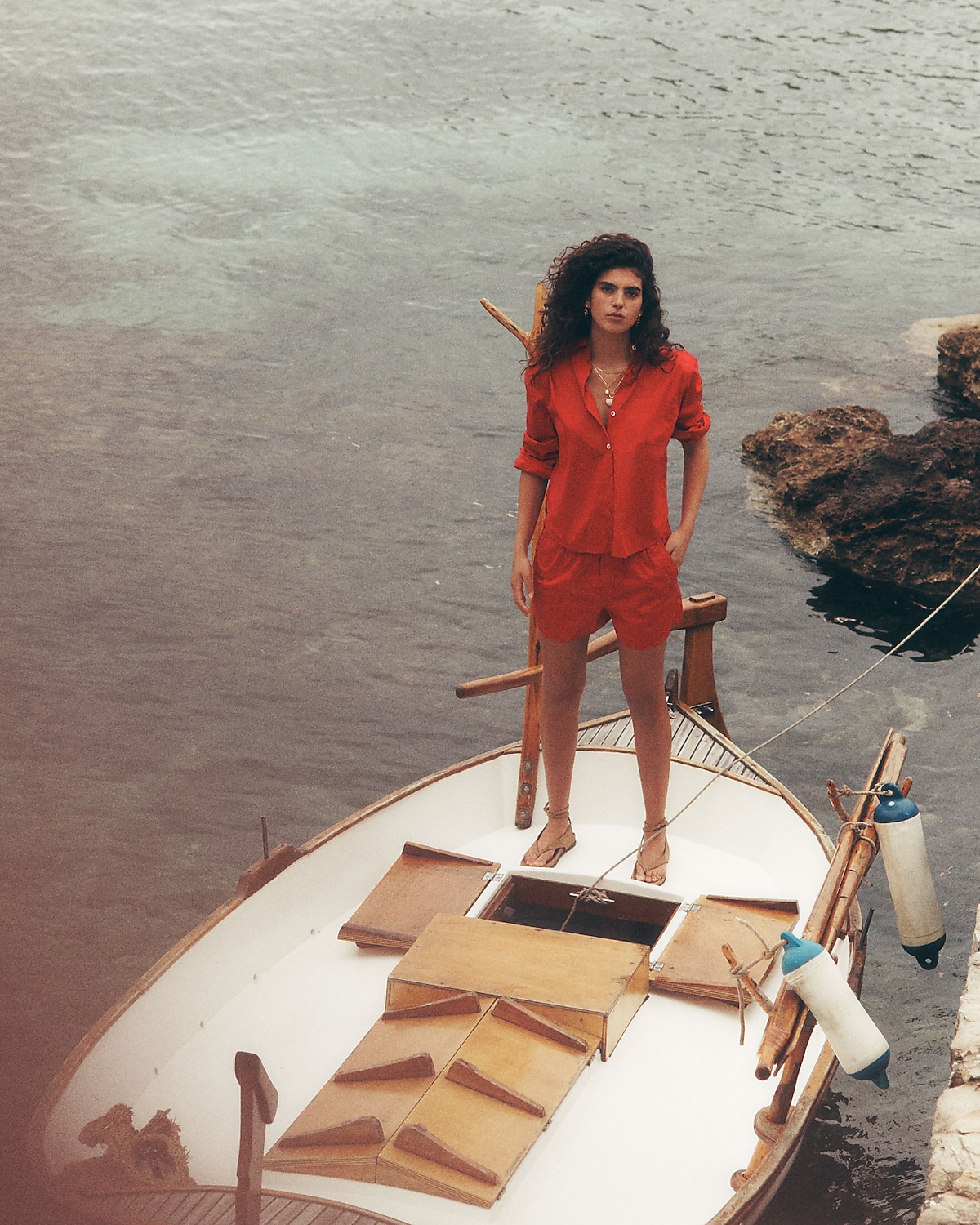 women wearing a button down shirt