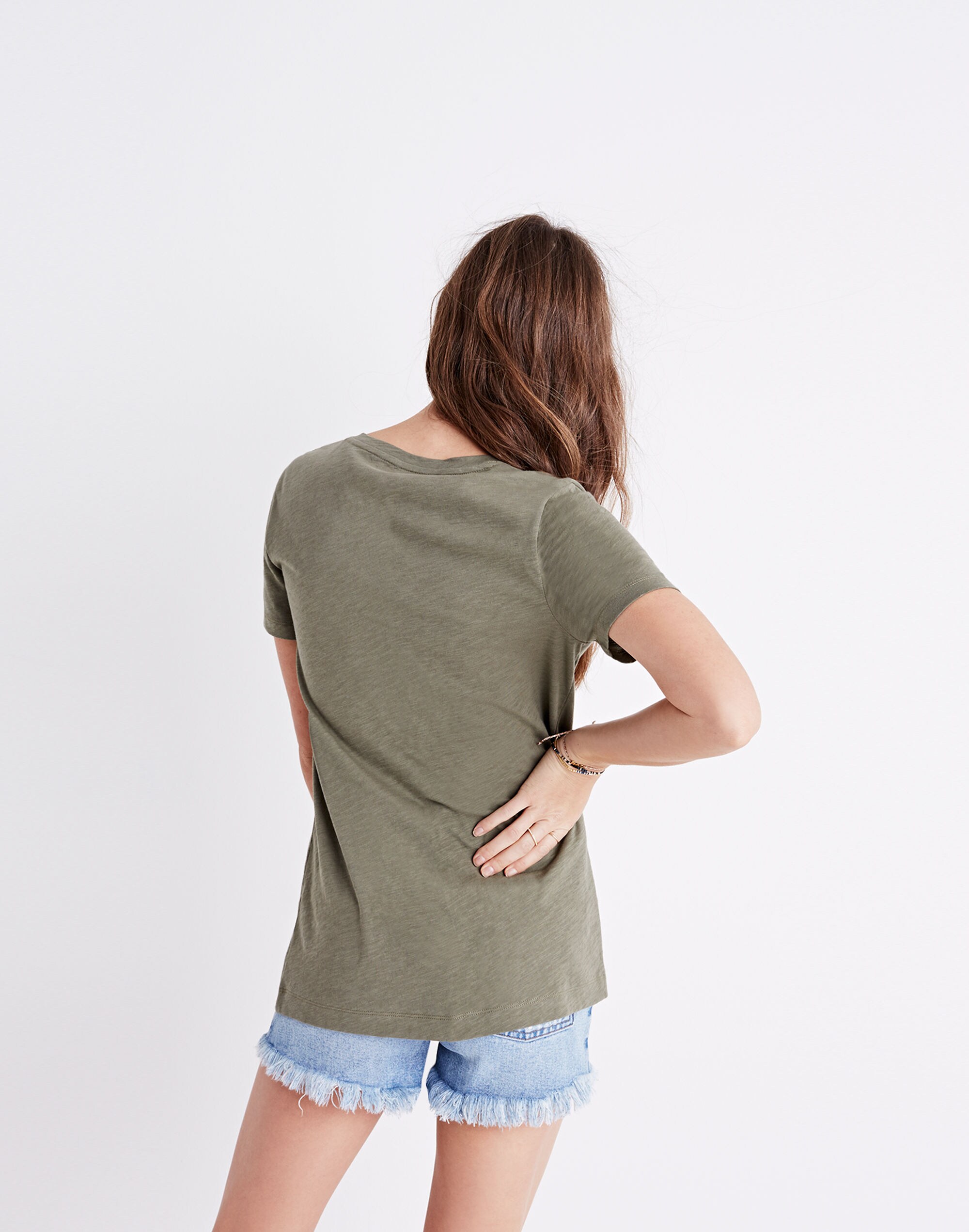 Whisper Cotton V-Neck Pocket Tee