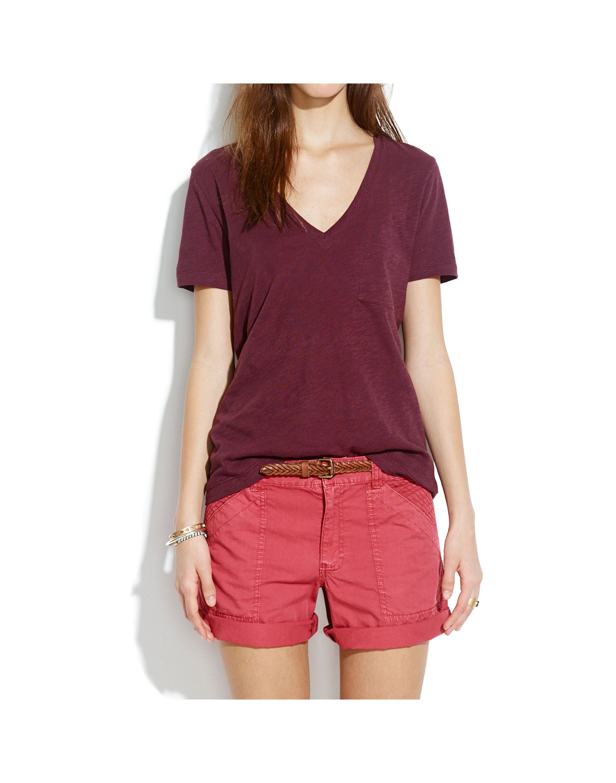 Whisper Cotton V-Neck Pocket Tee