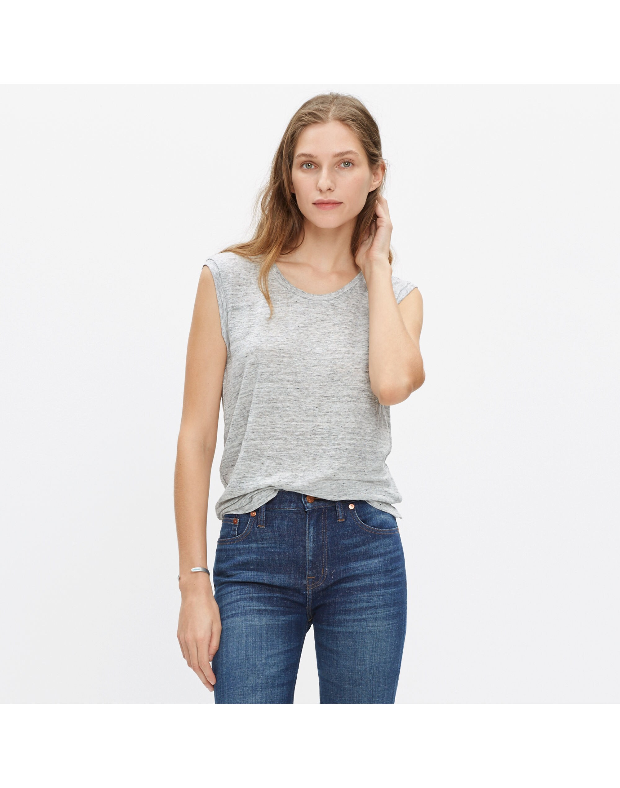 Modern Linen Heathered Muscle Tee