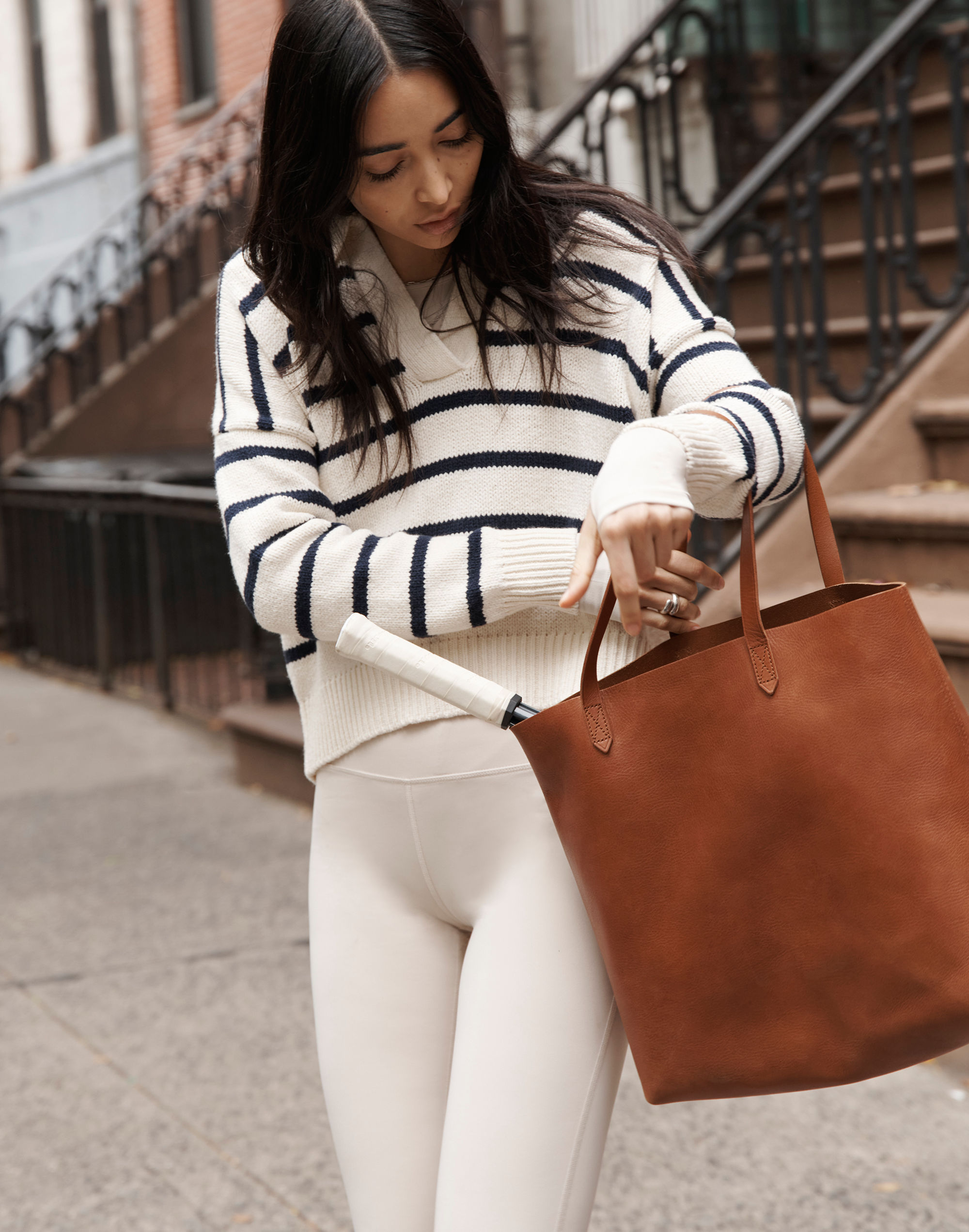 madewell medium transport tote english saddle