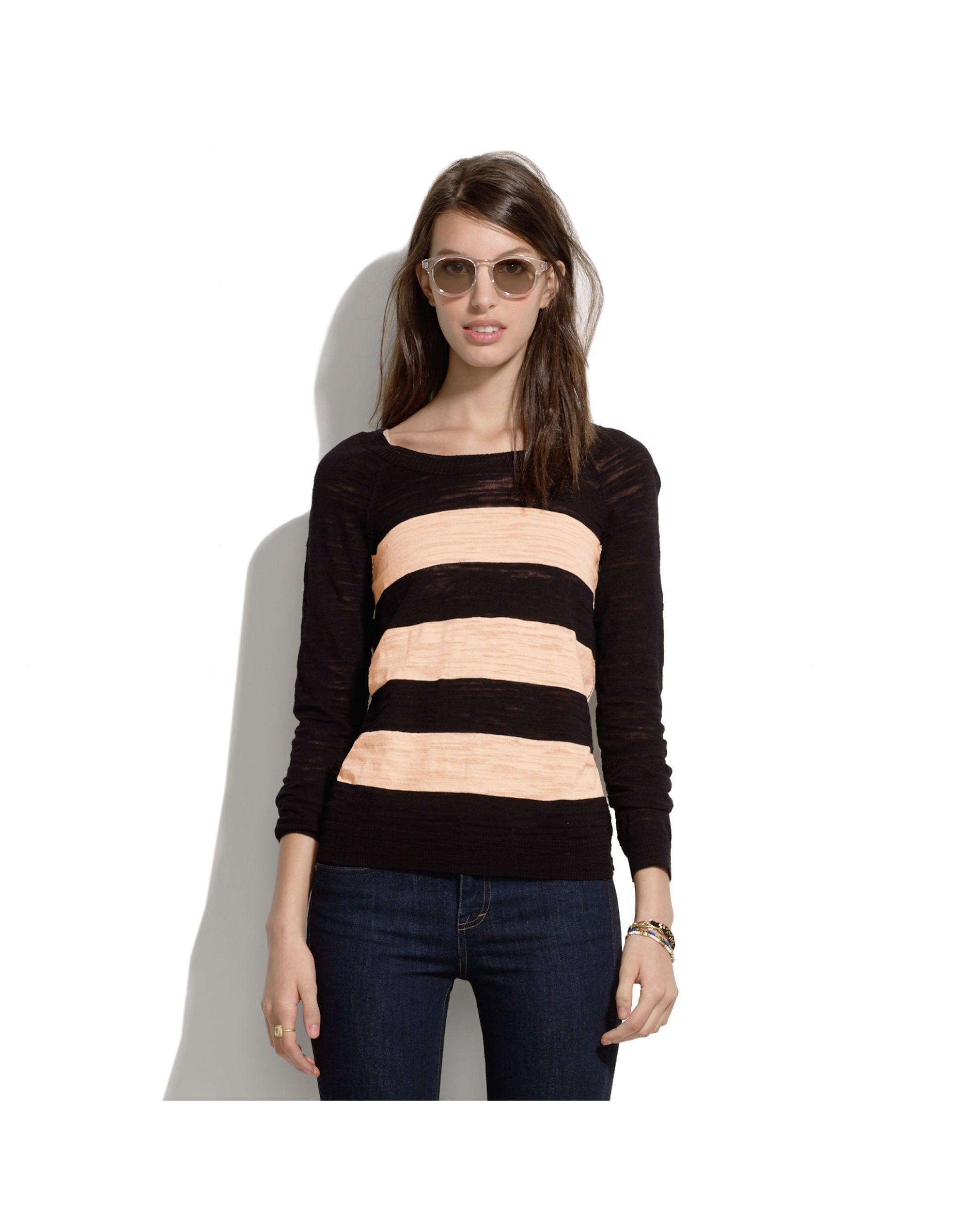 wide-stripe sweater