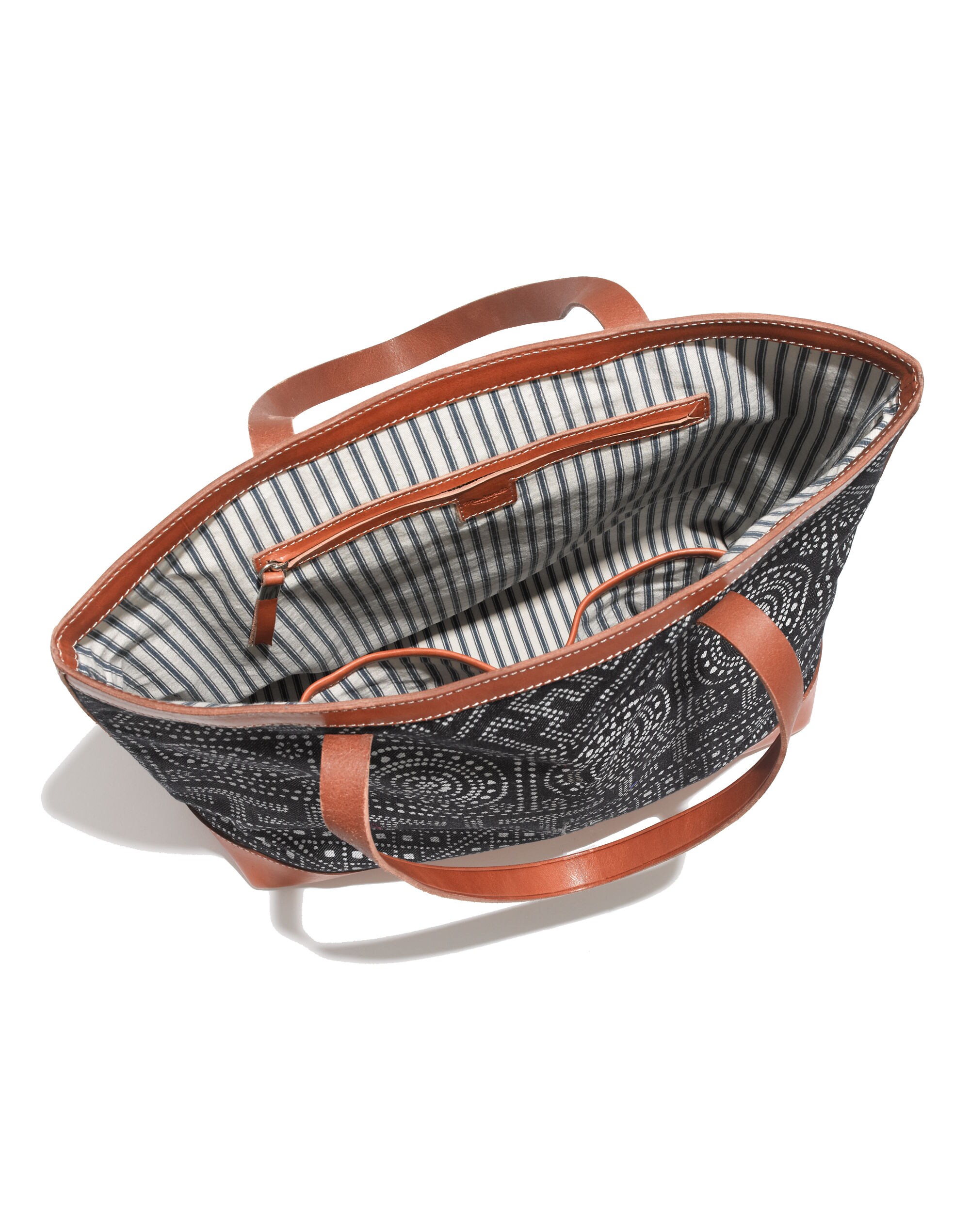 The Transport Tote in Indigo Dot