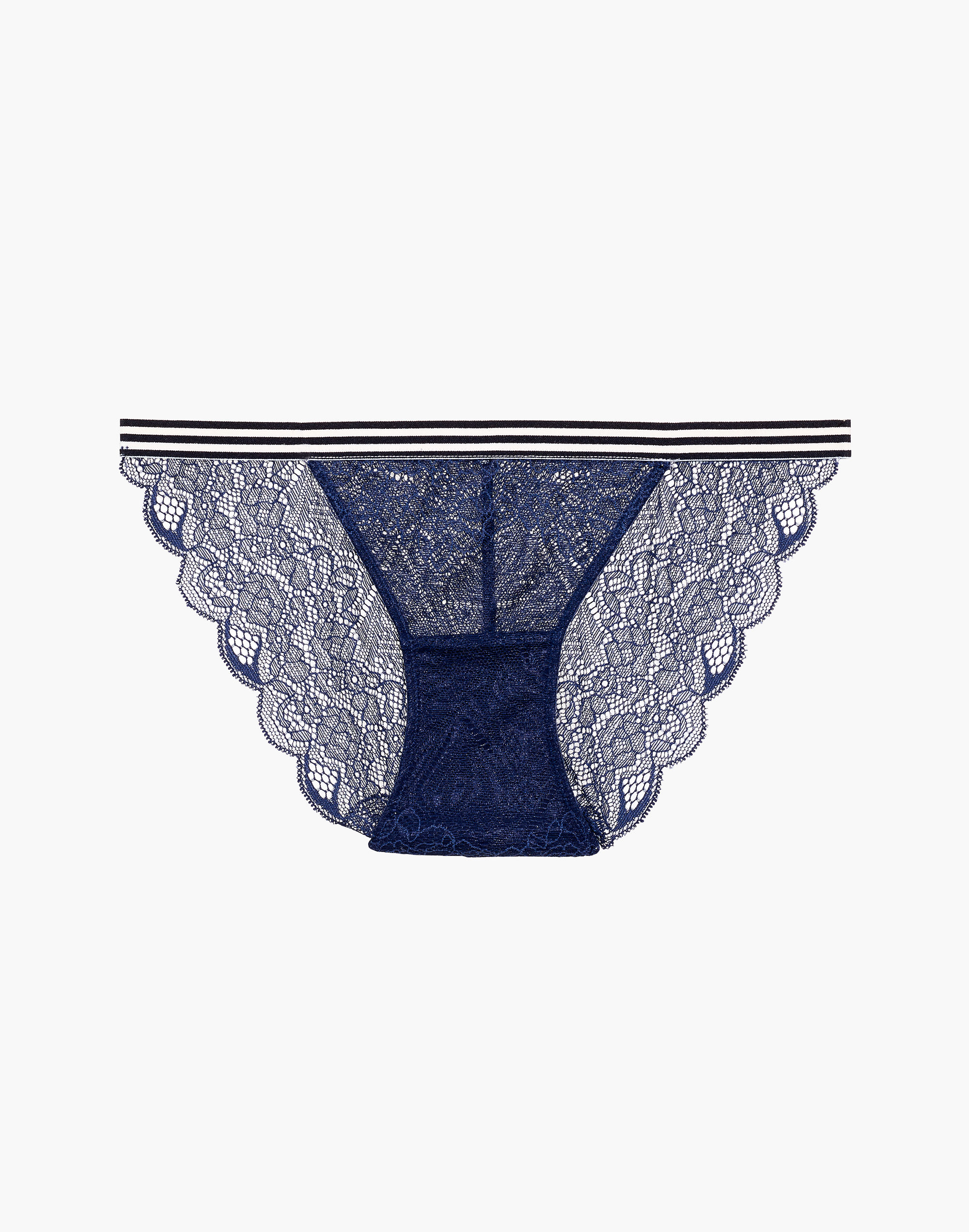 Lace Stripe-Trim String Bikini