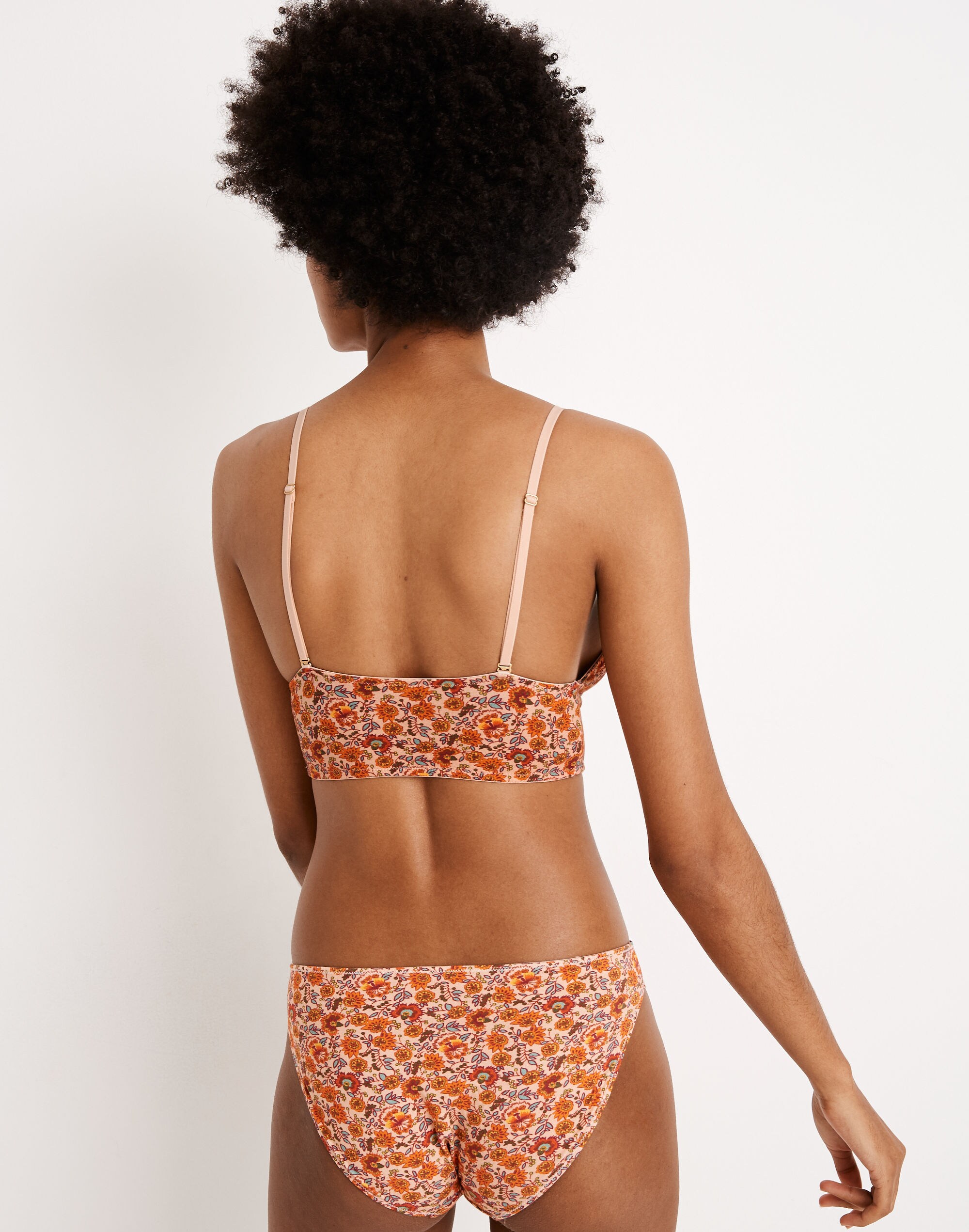 Cotton-Modal&reg; Kealy Longline Bralette in Mumbai Floral