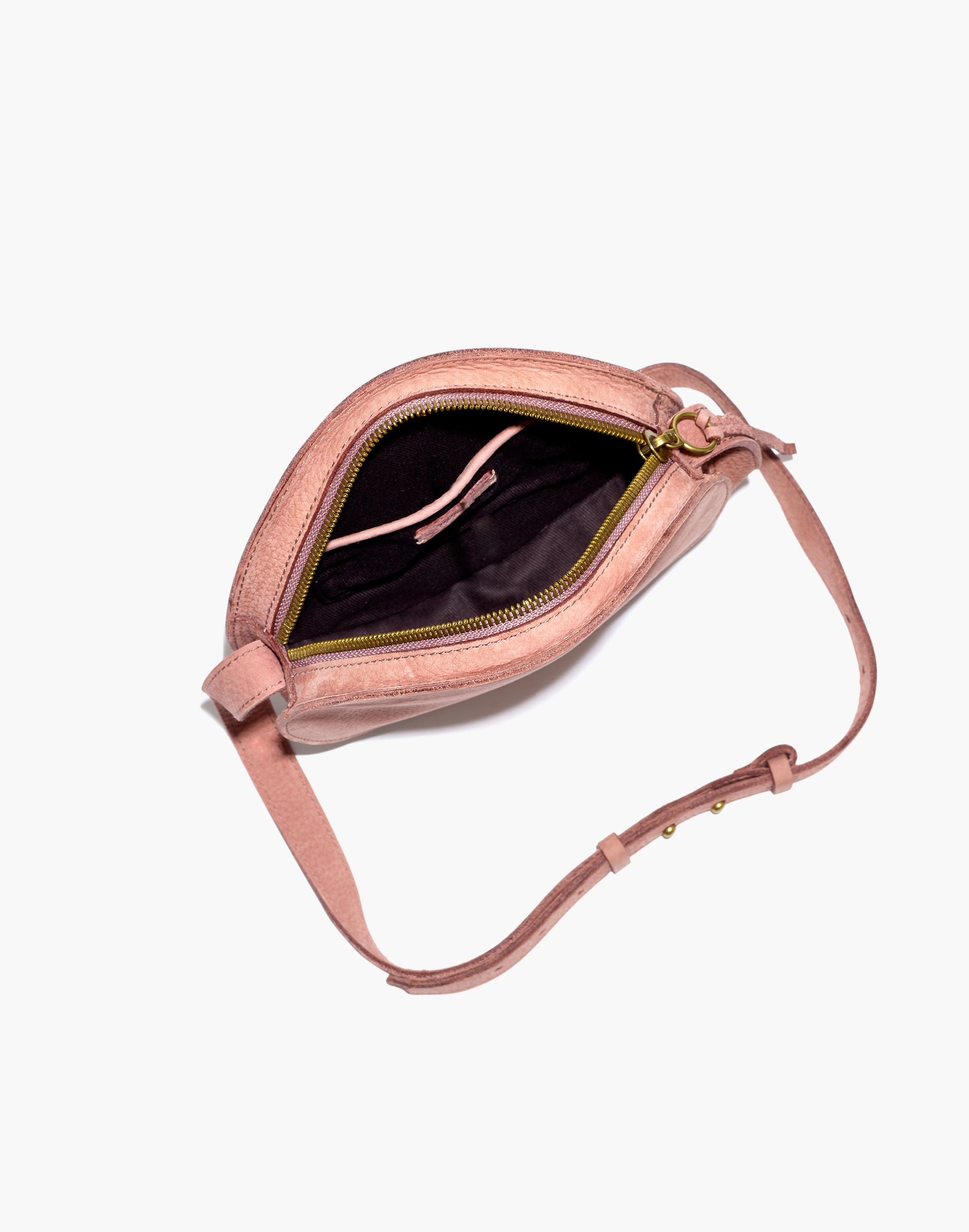 The Simple Circle Crossbody Bag in Nubuck Leather