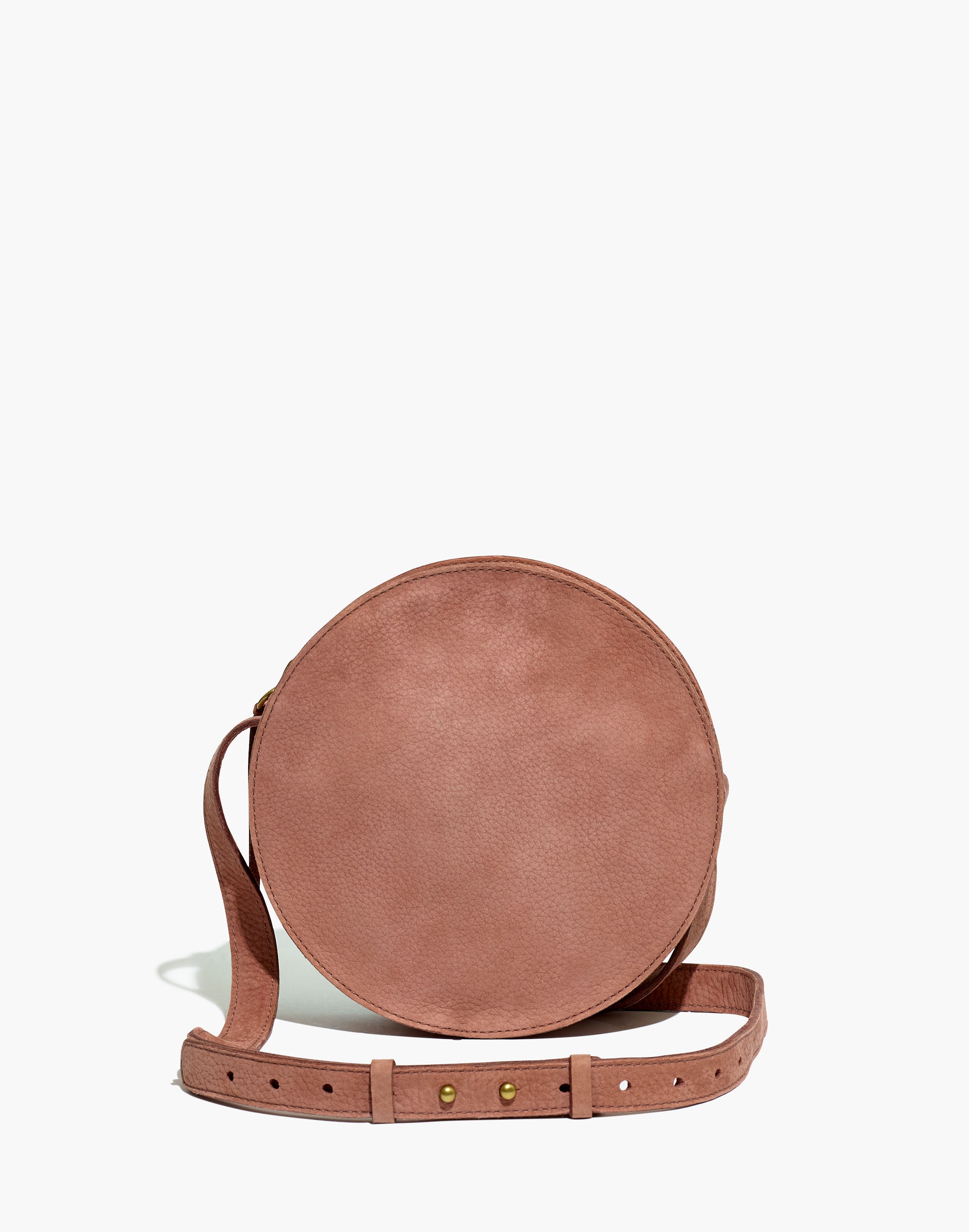 The Simple Circle Crossbody Bag in Nubuck Leather