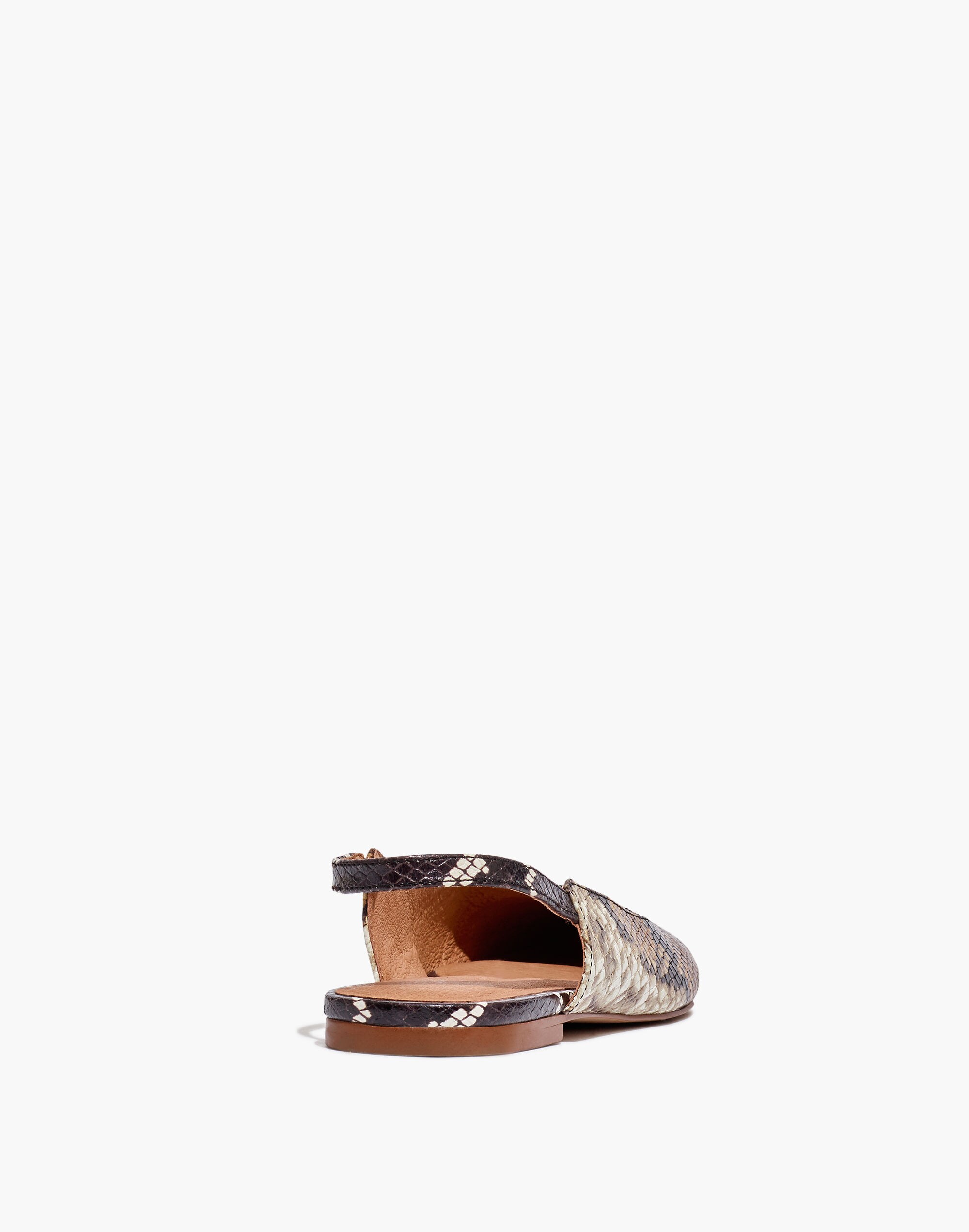 The Margot Slingback Flat in Snake Embossed Leather