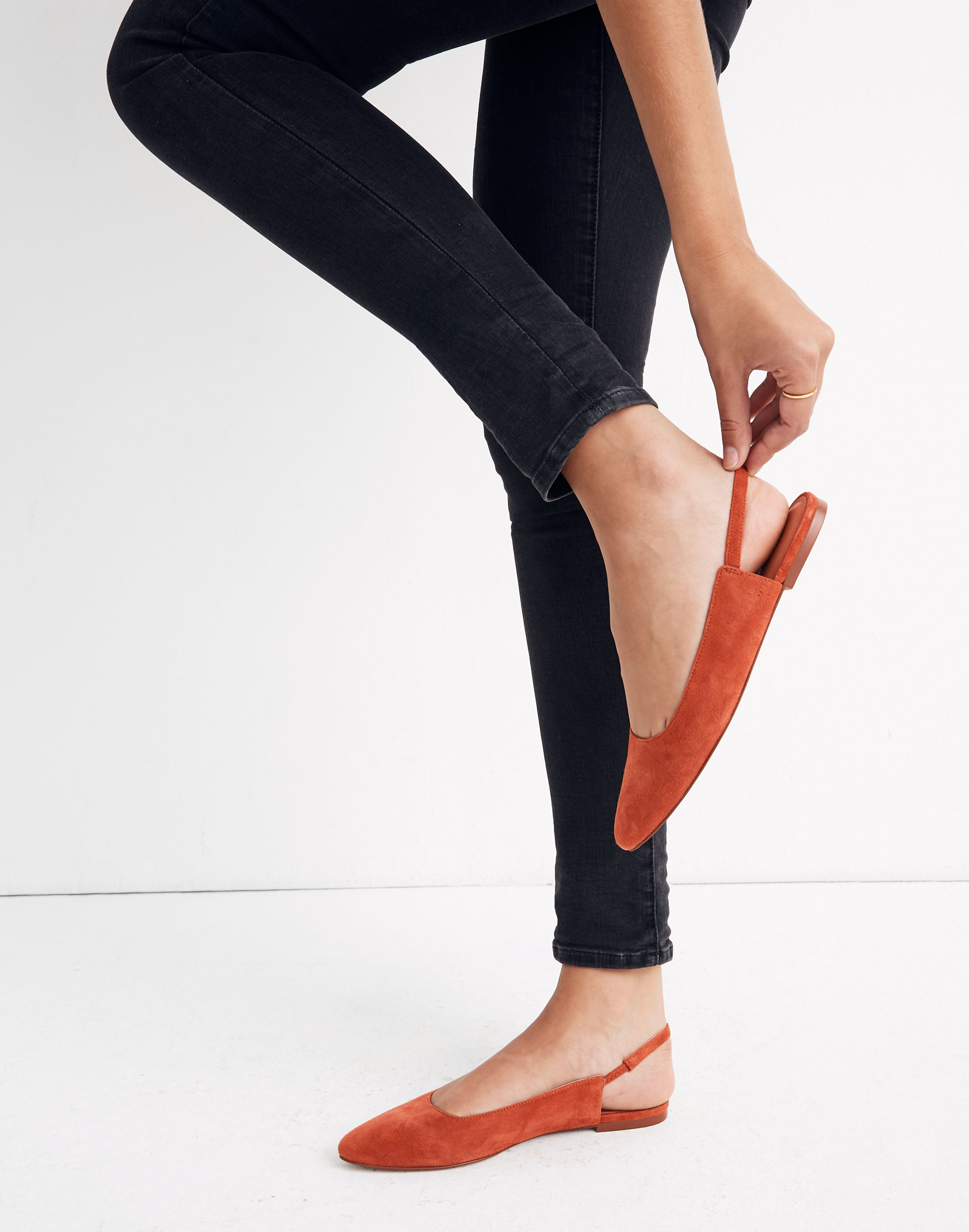 The Margot Slingback Flat in Suede