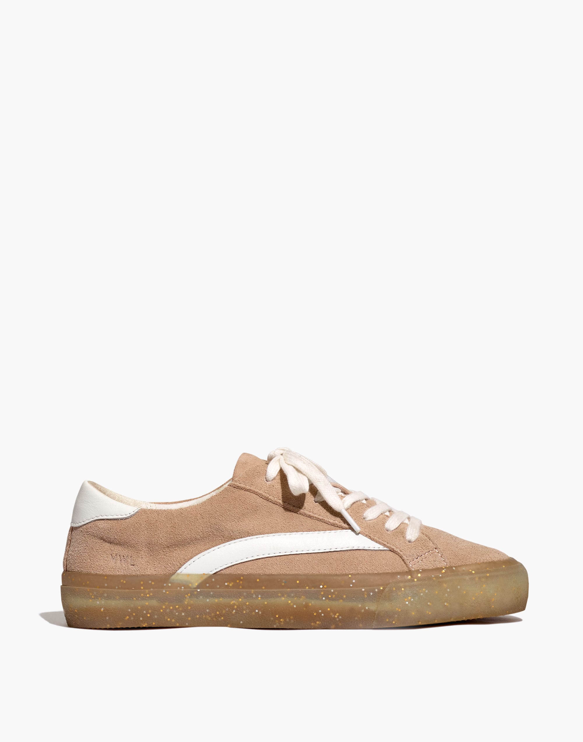 Sidewalk Low-Top Sneakers in Suede and Glitter