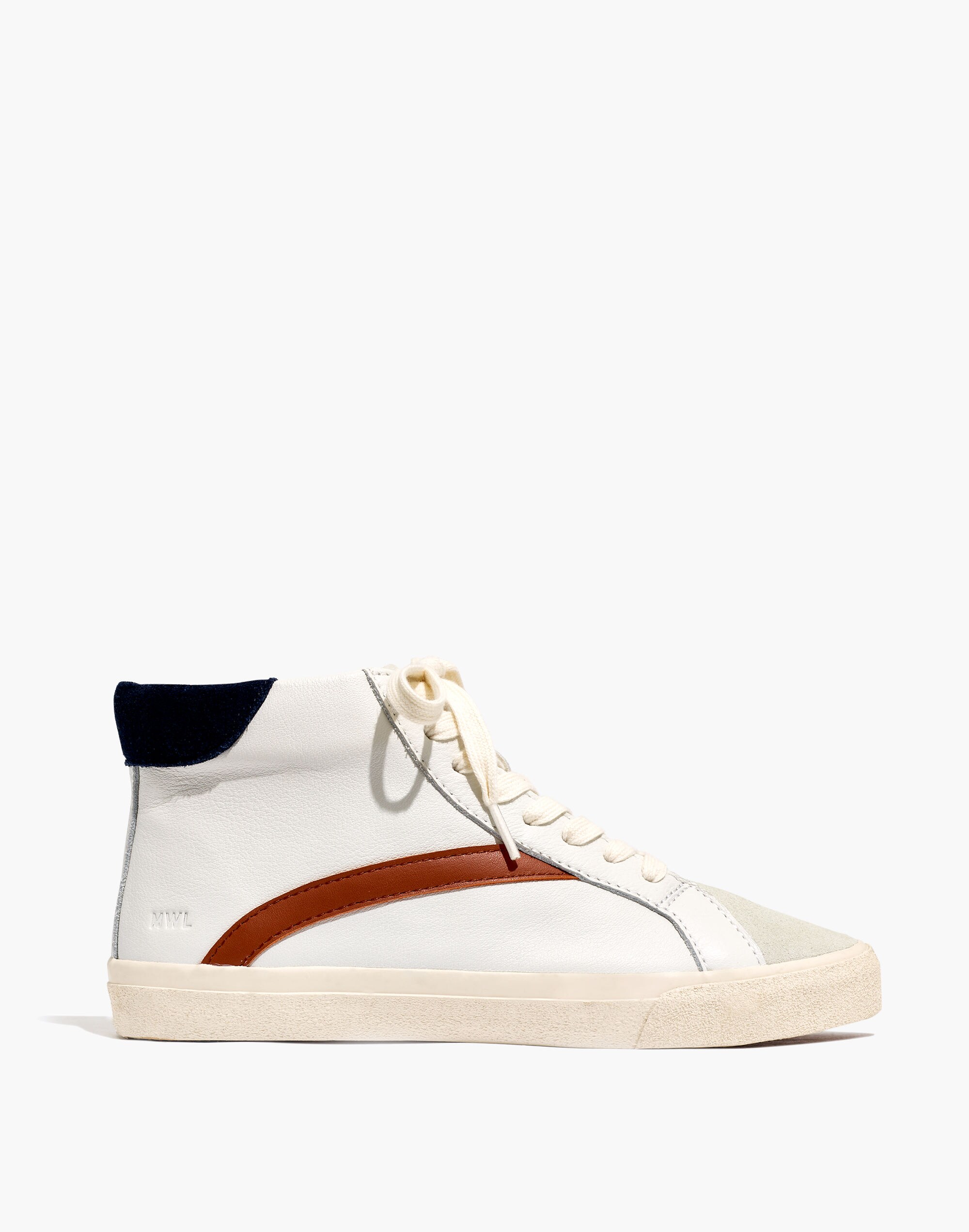Sidewalk High-Top Sneakers in Colorblock Leather