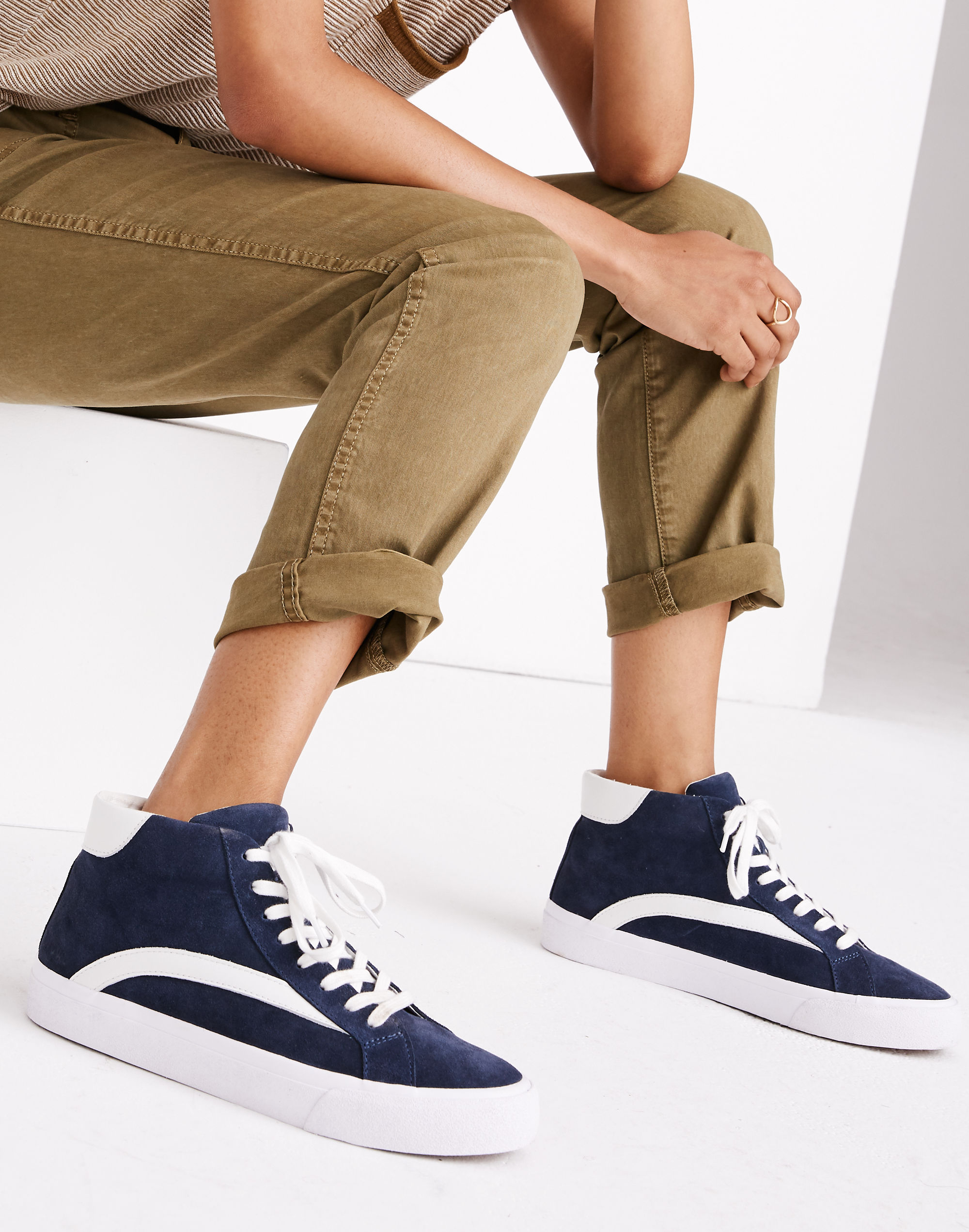 Sidewalk High-Top Sneakers in Suede