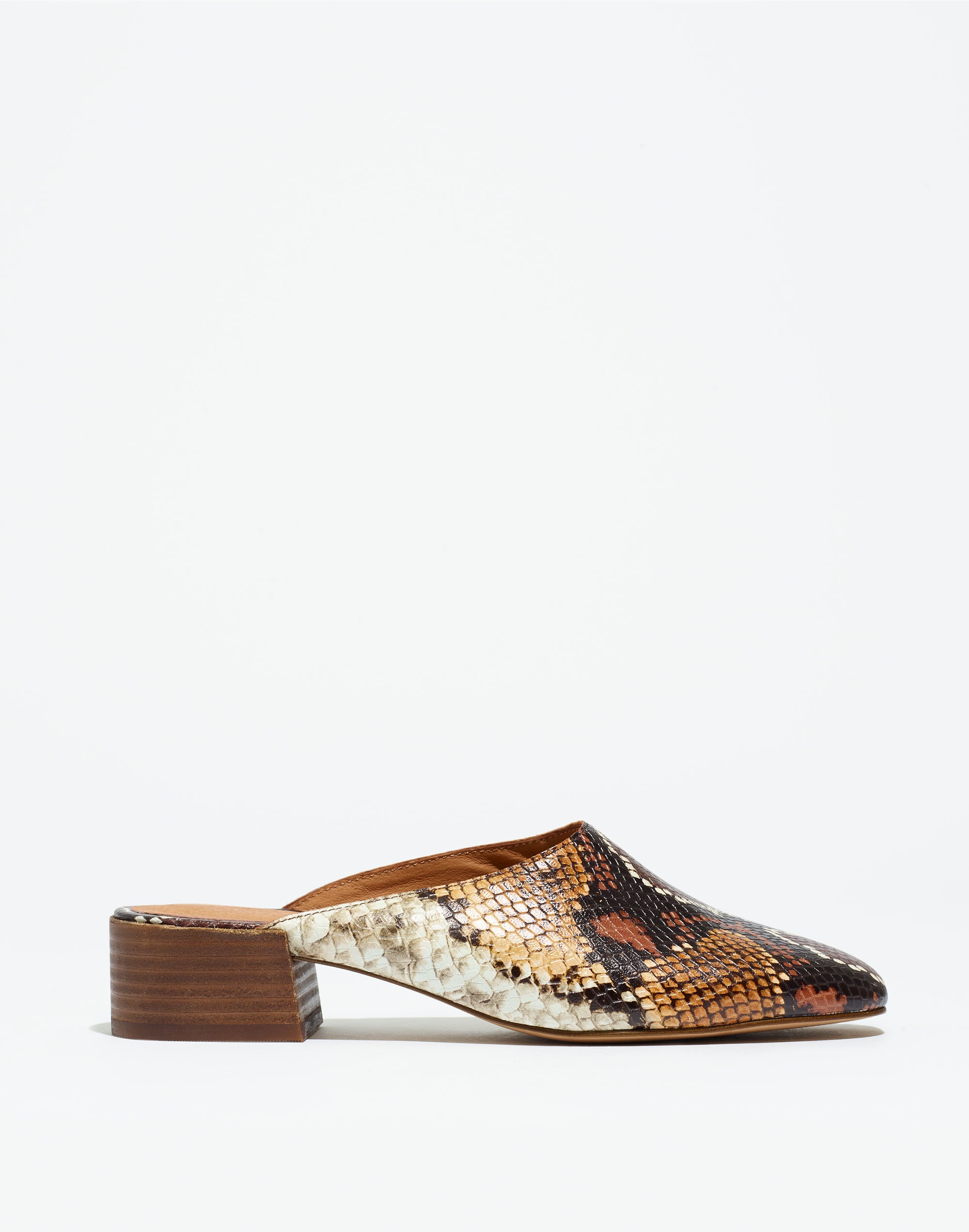 The Alicia Mule in Snake Embossed Leather