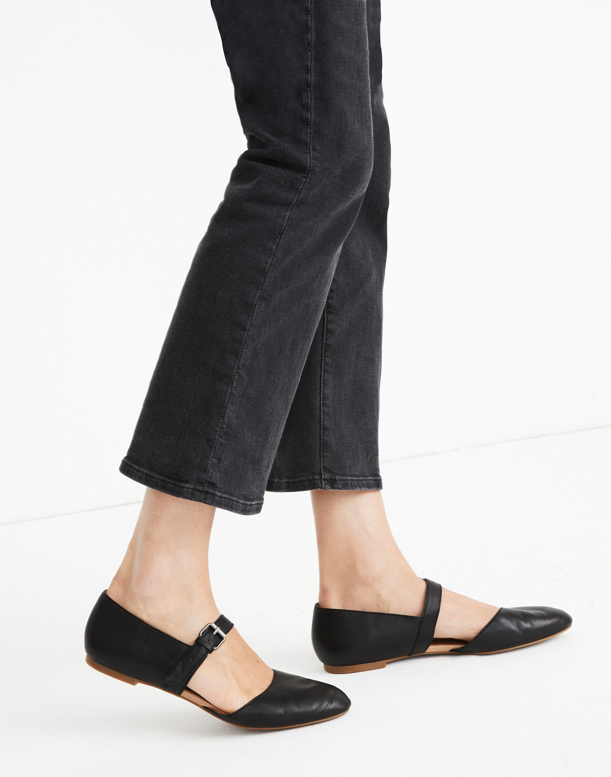 The Alina Mary-Jane Flat in Leather
