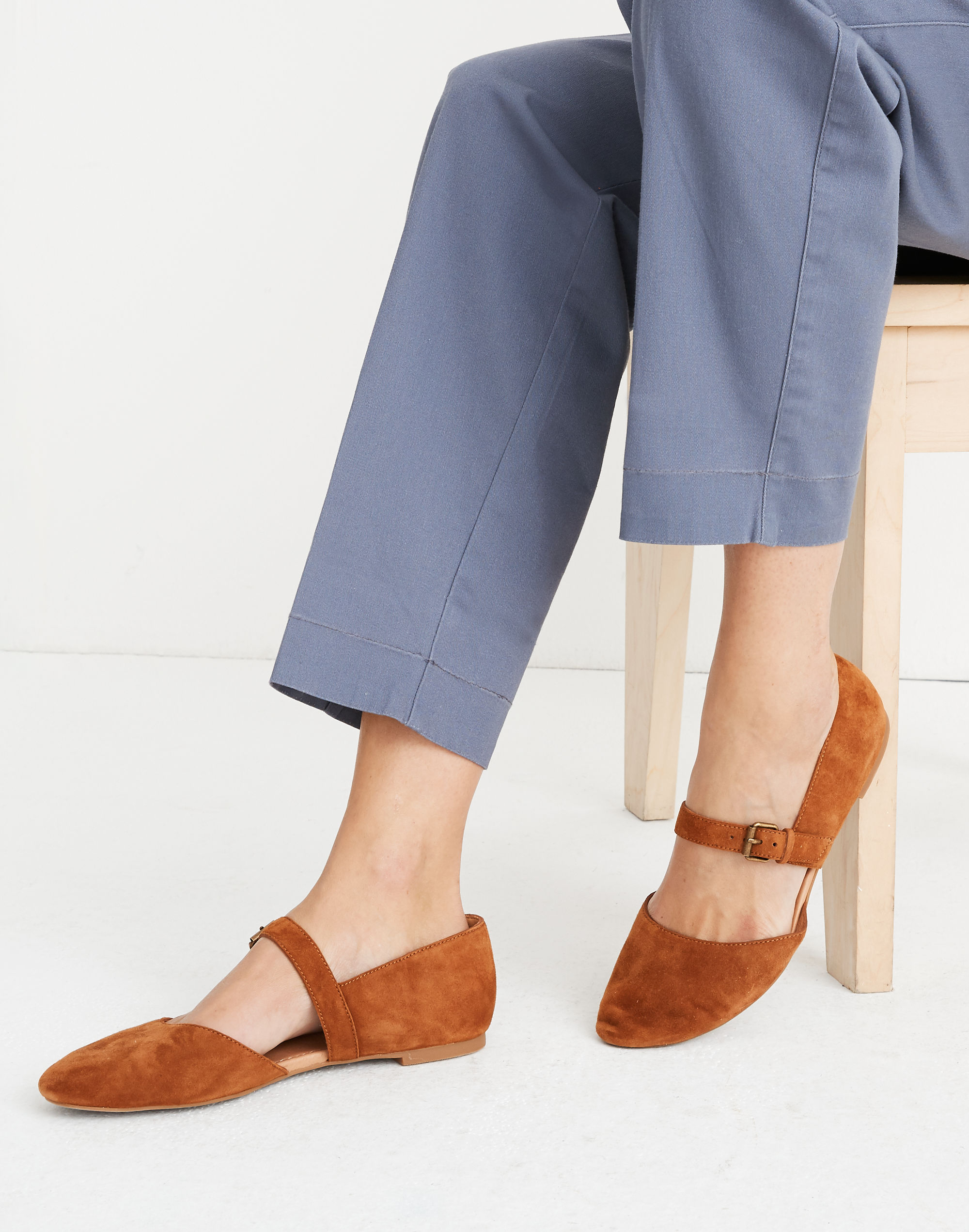 The Alina Mary-Jane Flat in Suede