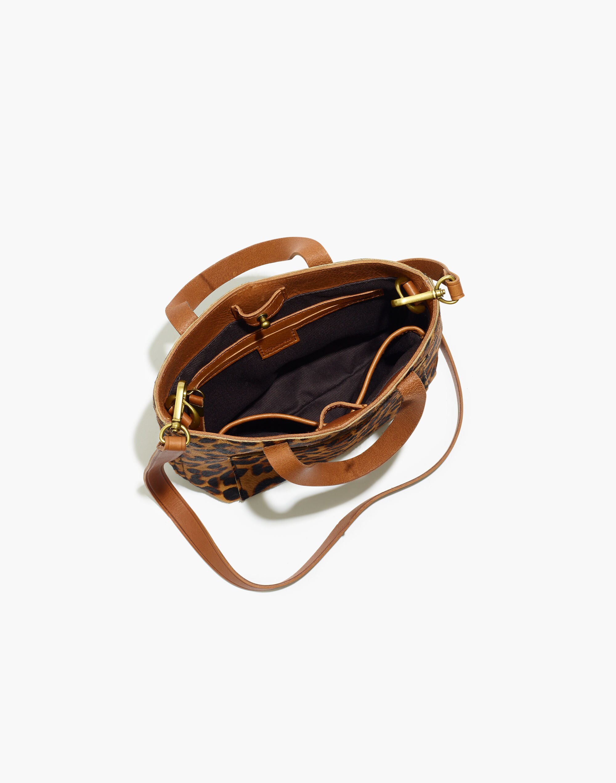 The Small Transport Crossbody in Leopard Calf Hair