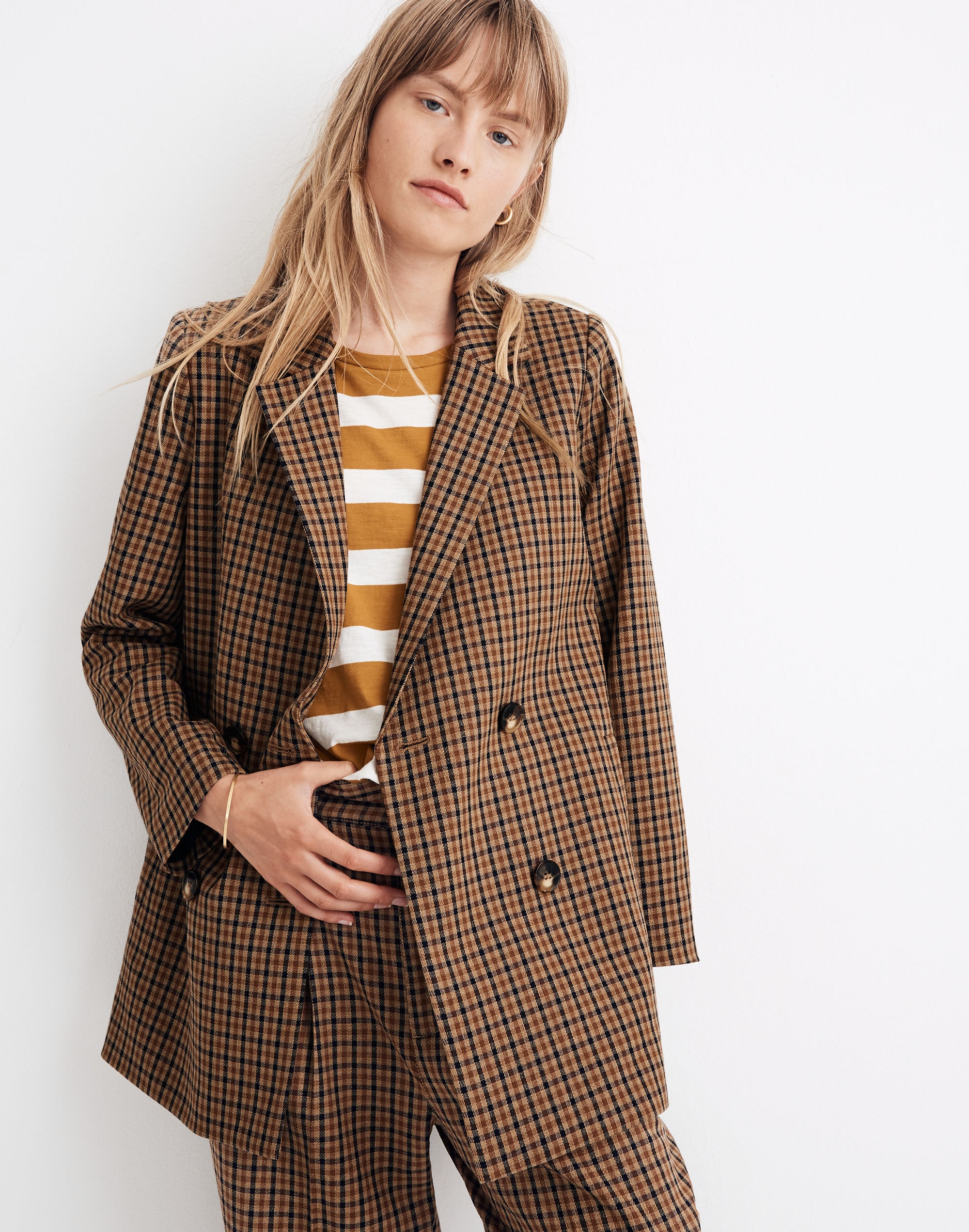 Caldwell Double-Breasted Blazer in Desert Check