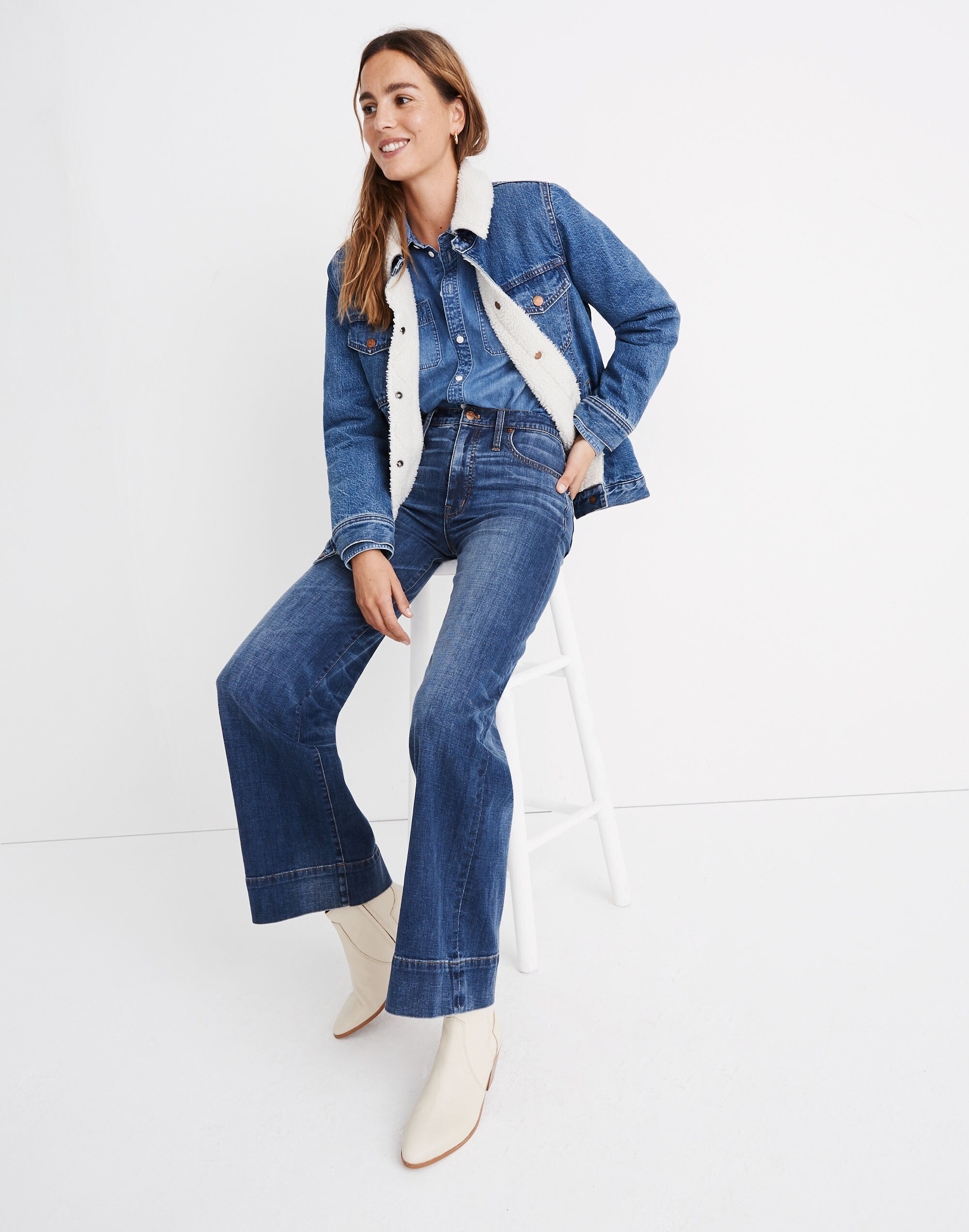 The Oversized Jean Jacket in Donaway Wash: Sherpa Edition