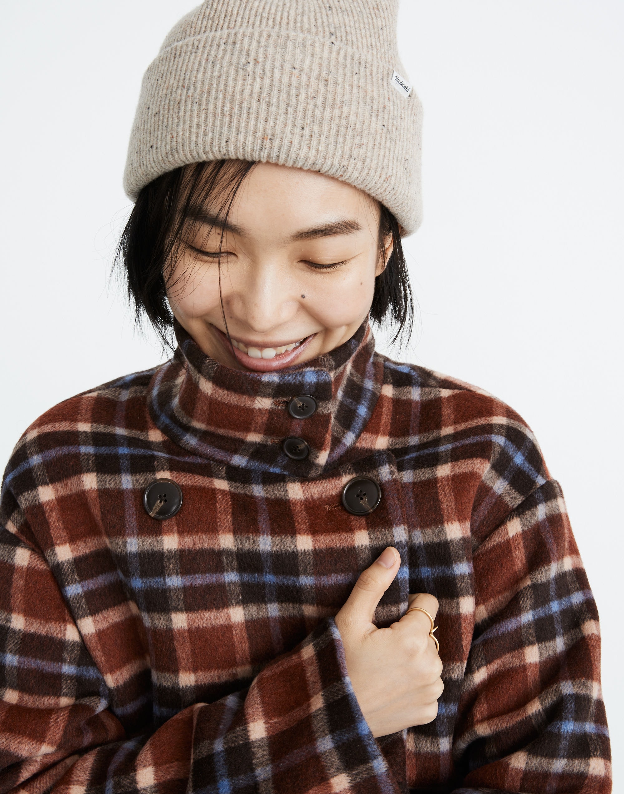 Plaid Long Belted Coat