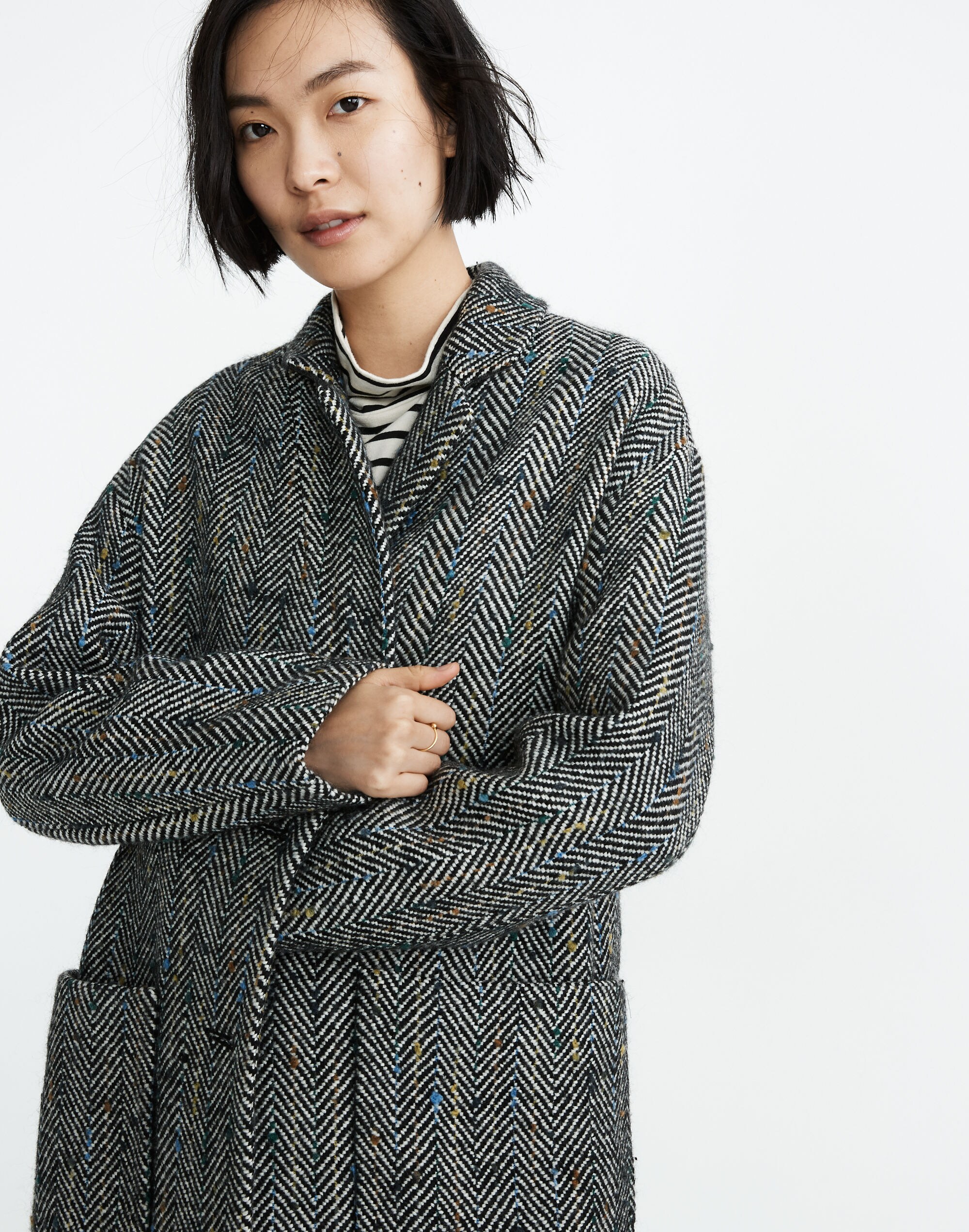 Elmcourt Coat in Flecked Herringbone