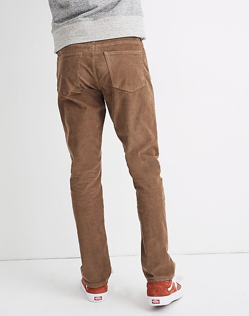 New Men Corduroy Pants Casual Trousers Loose Straight Leg Vintage Striped  Autumn
