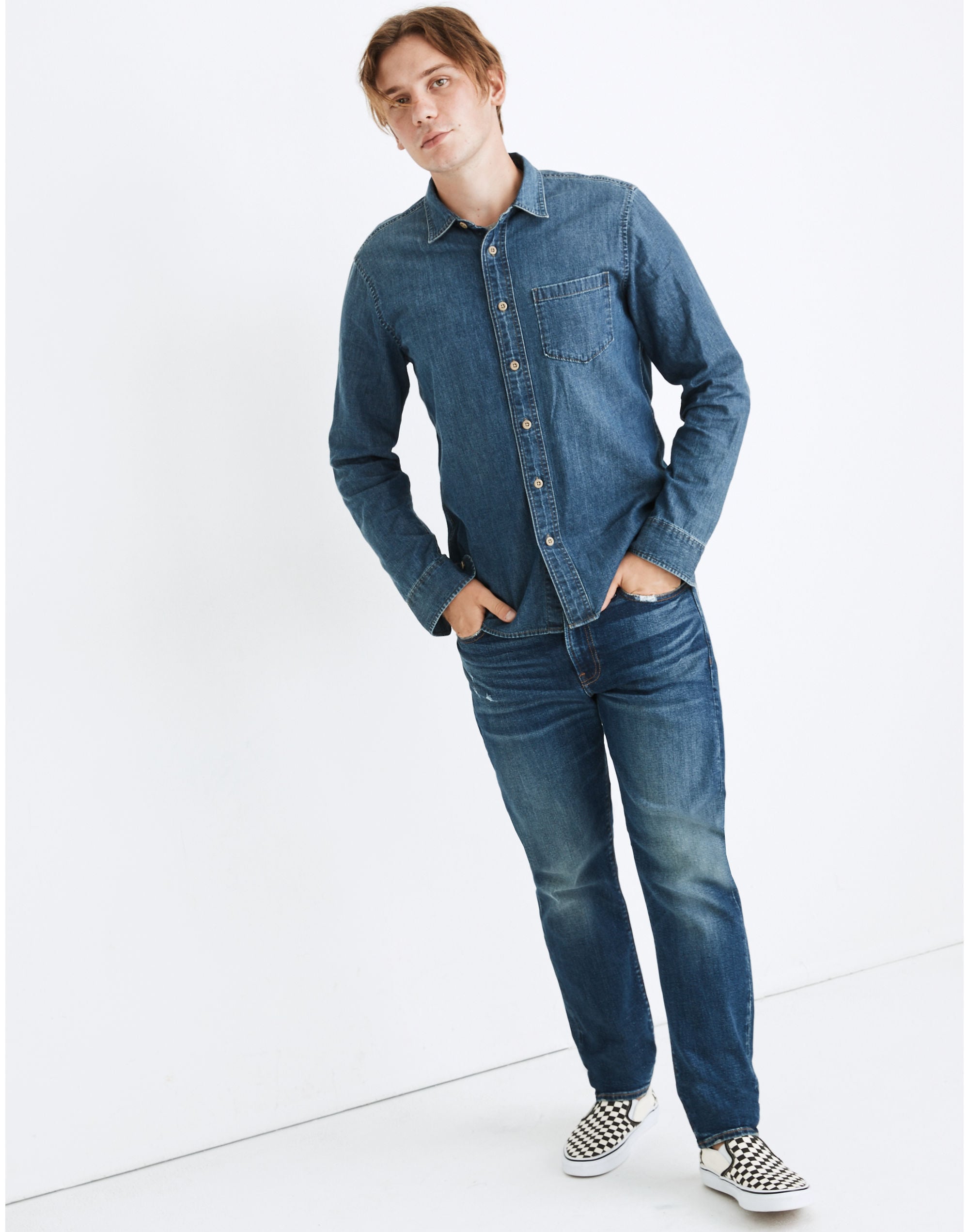 Straight Jeans in Enid Wash