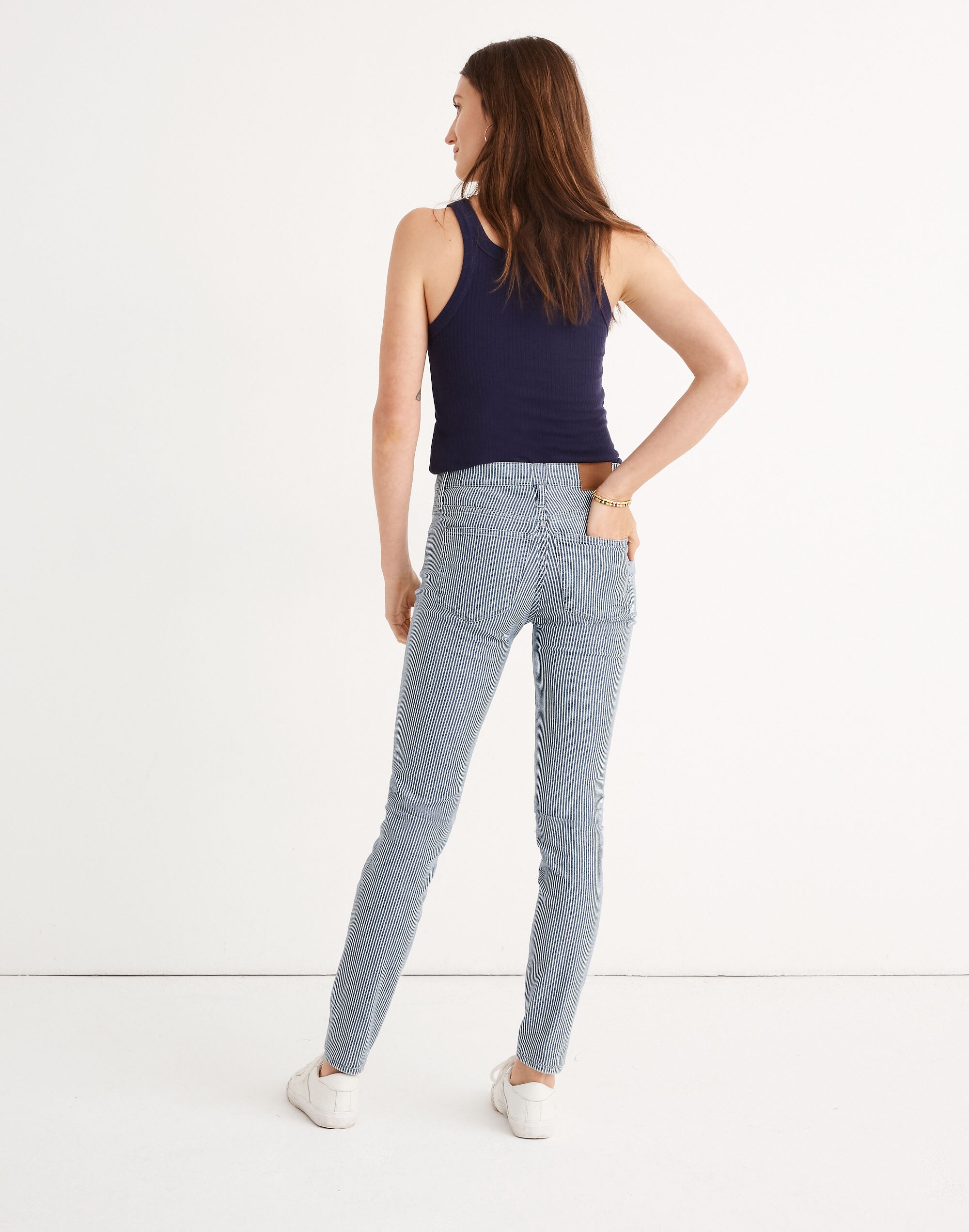 9" Mid-Rise Skinny Jeans in Piper Stripe