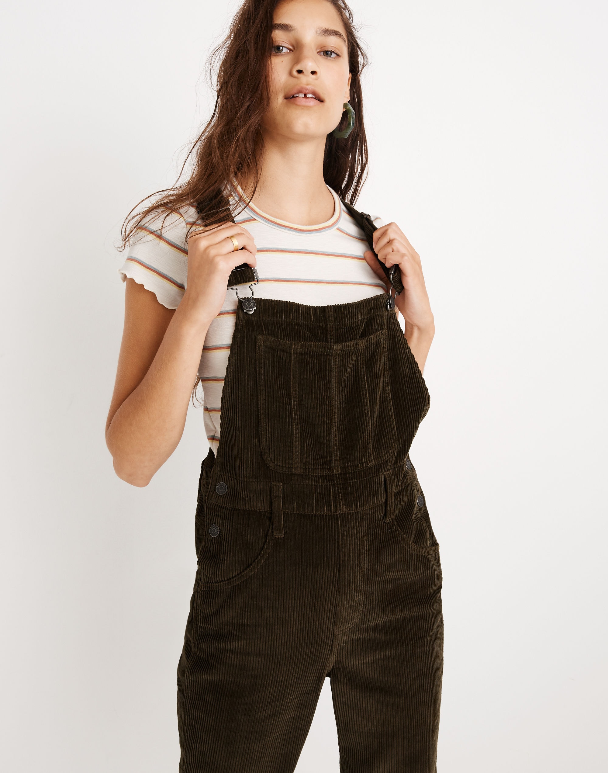 Corduroy Straight-Leg Overalls