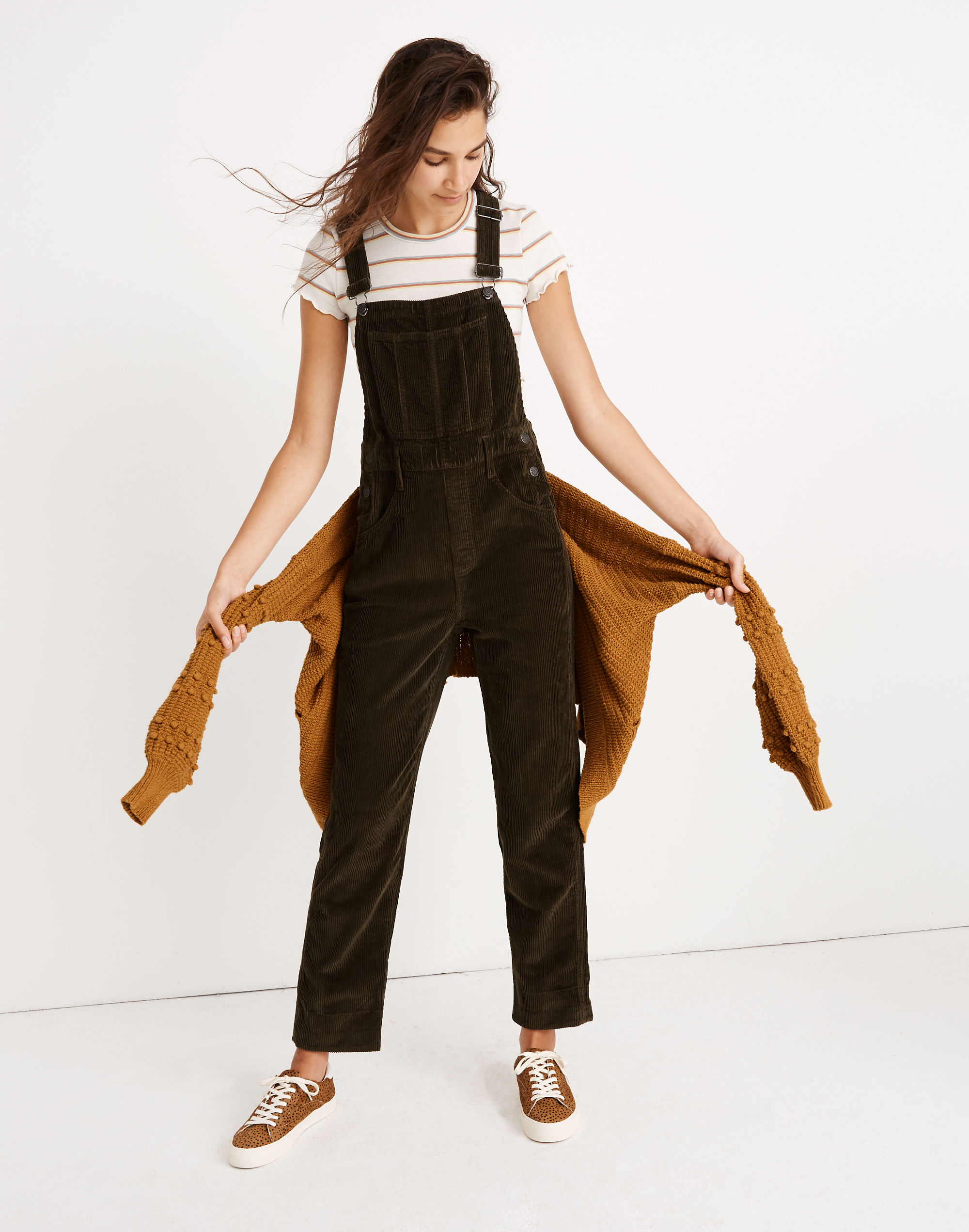 Corduroy Straight-Leg Overalls