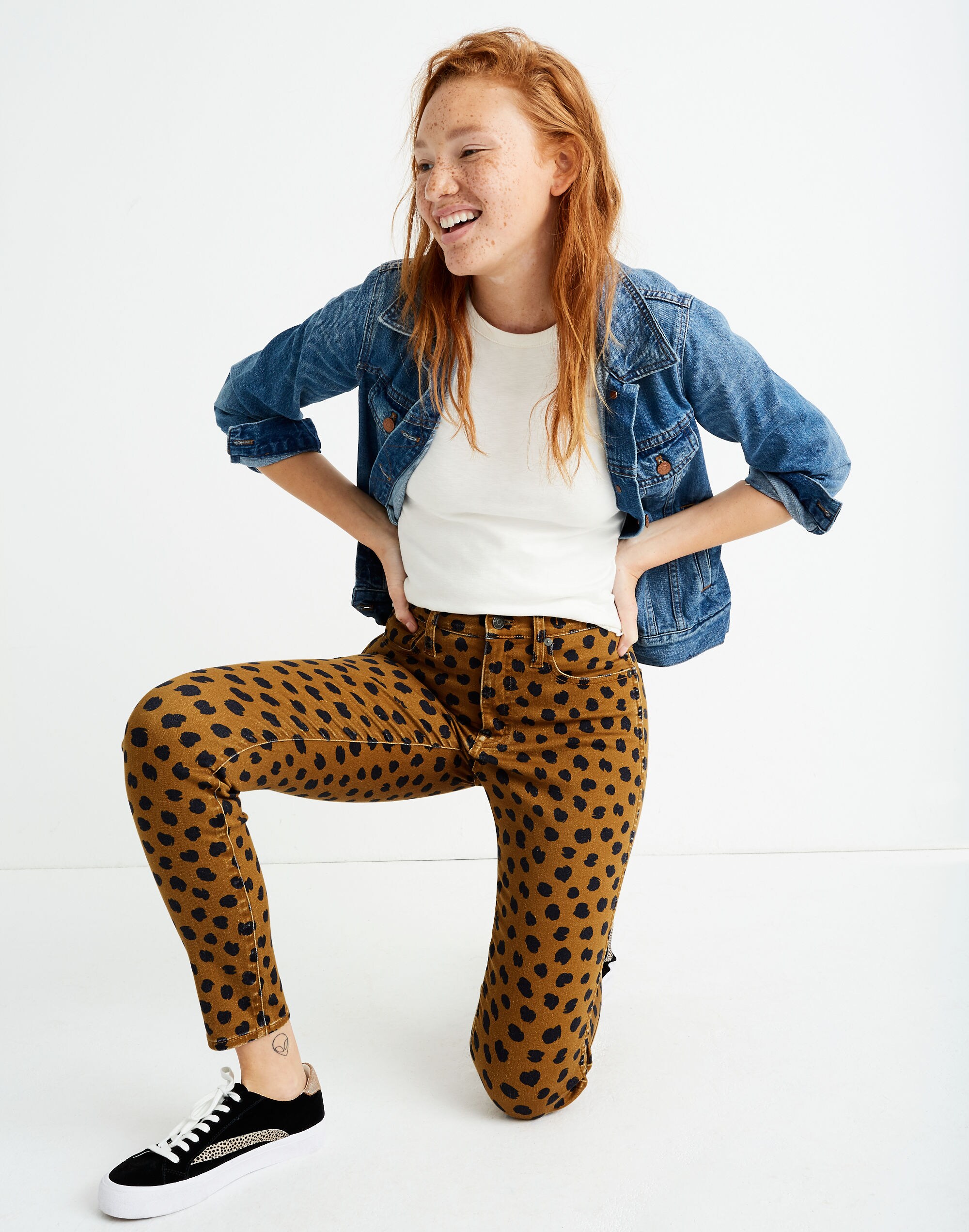 10" Mid-Rise Skinny Jeans in Painted Spots