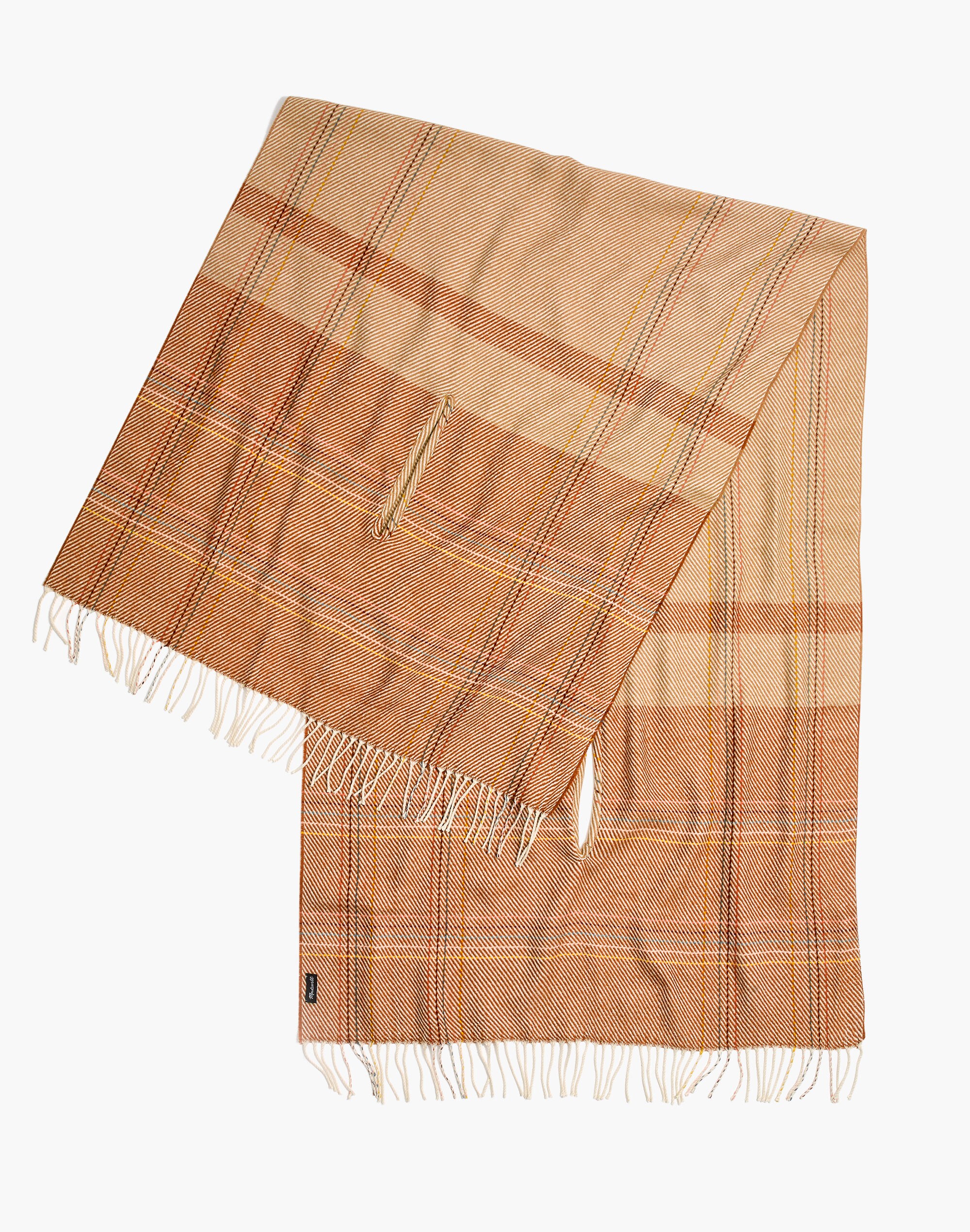 Placed Rainbow Plaid Cape Scarf