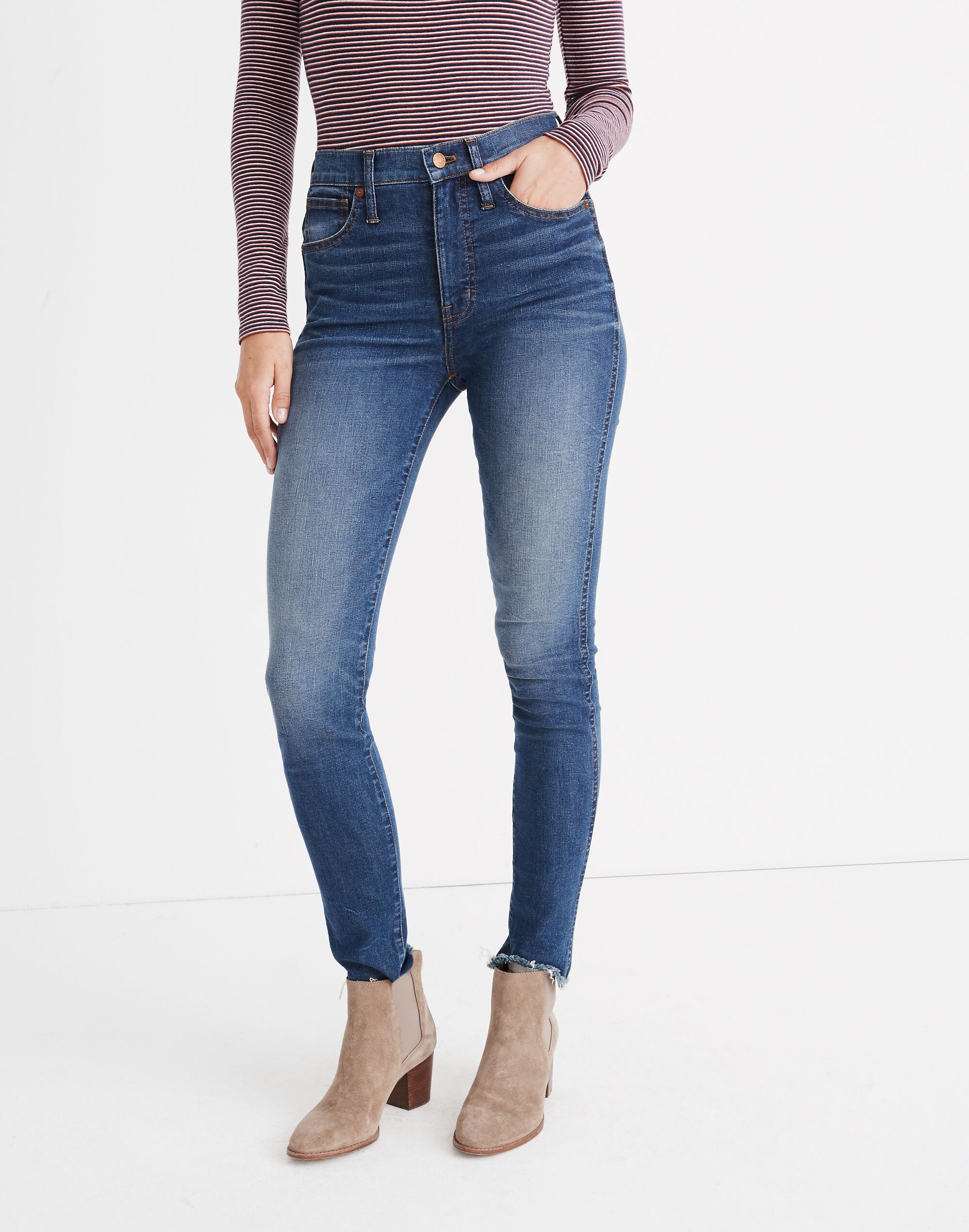 10" High-Rise Skinny Jeans in Brockton Wash