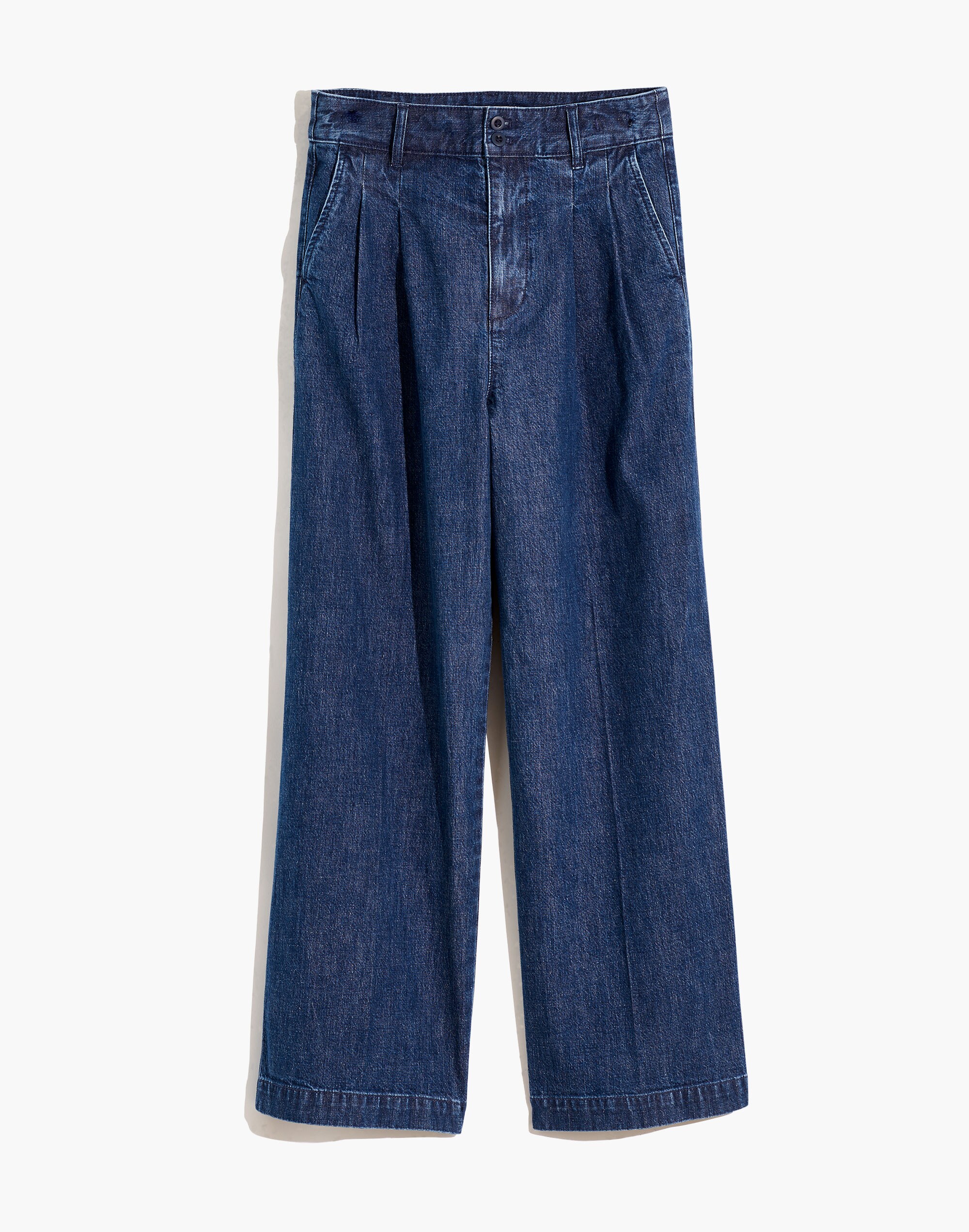 Pleated Wide-Leg Jeans in Seabrook Wash
