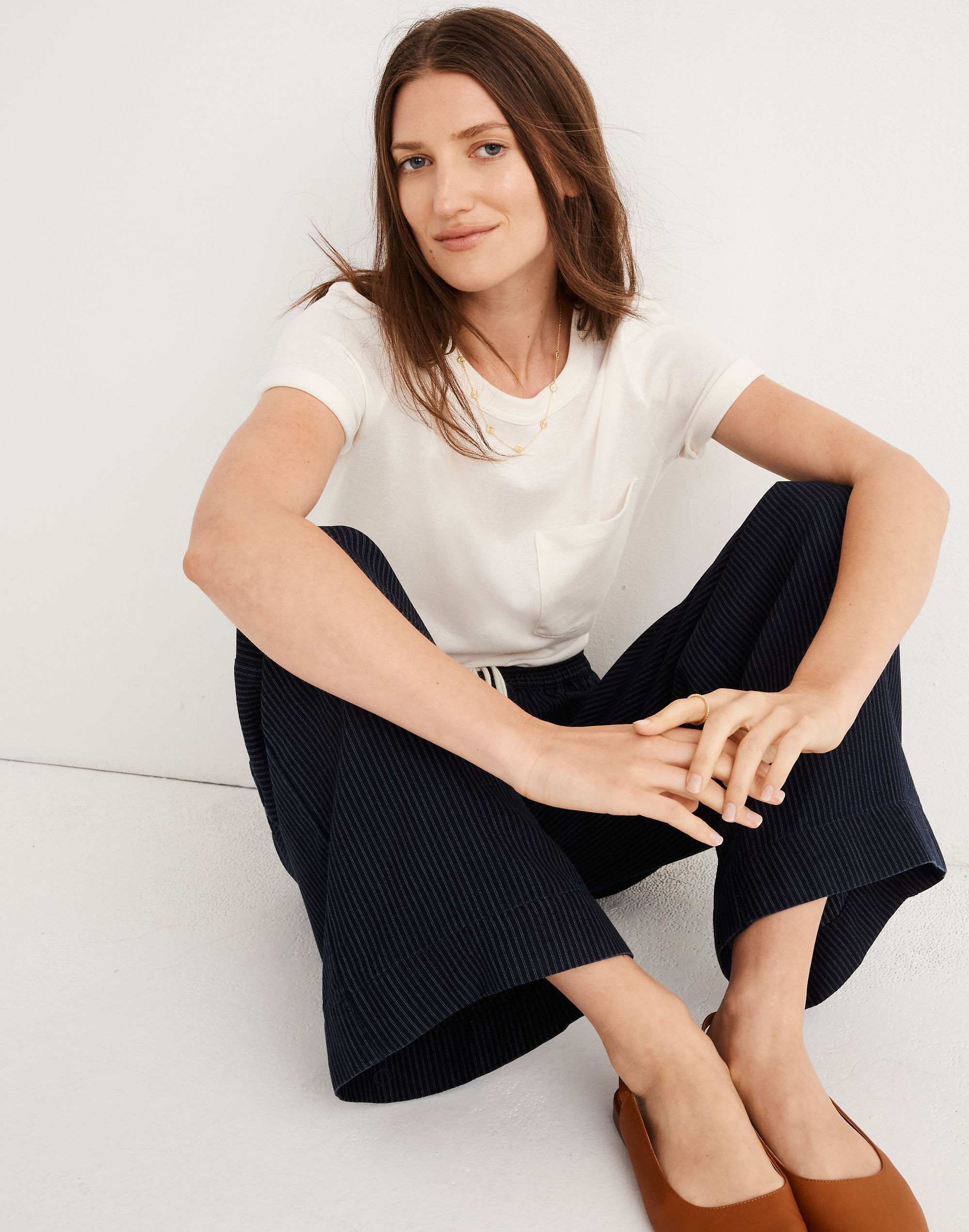 Indigo Pull-On Pants in Hattie Stripe