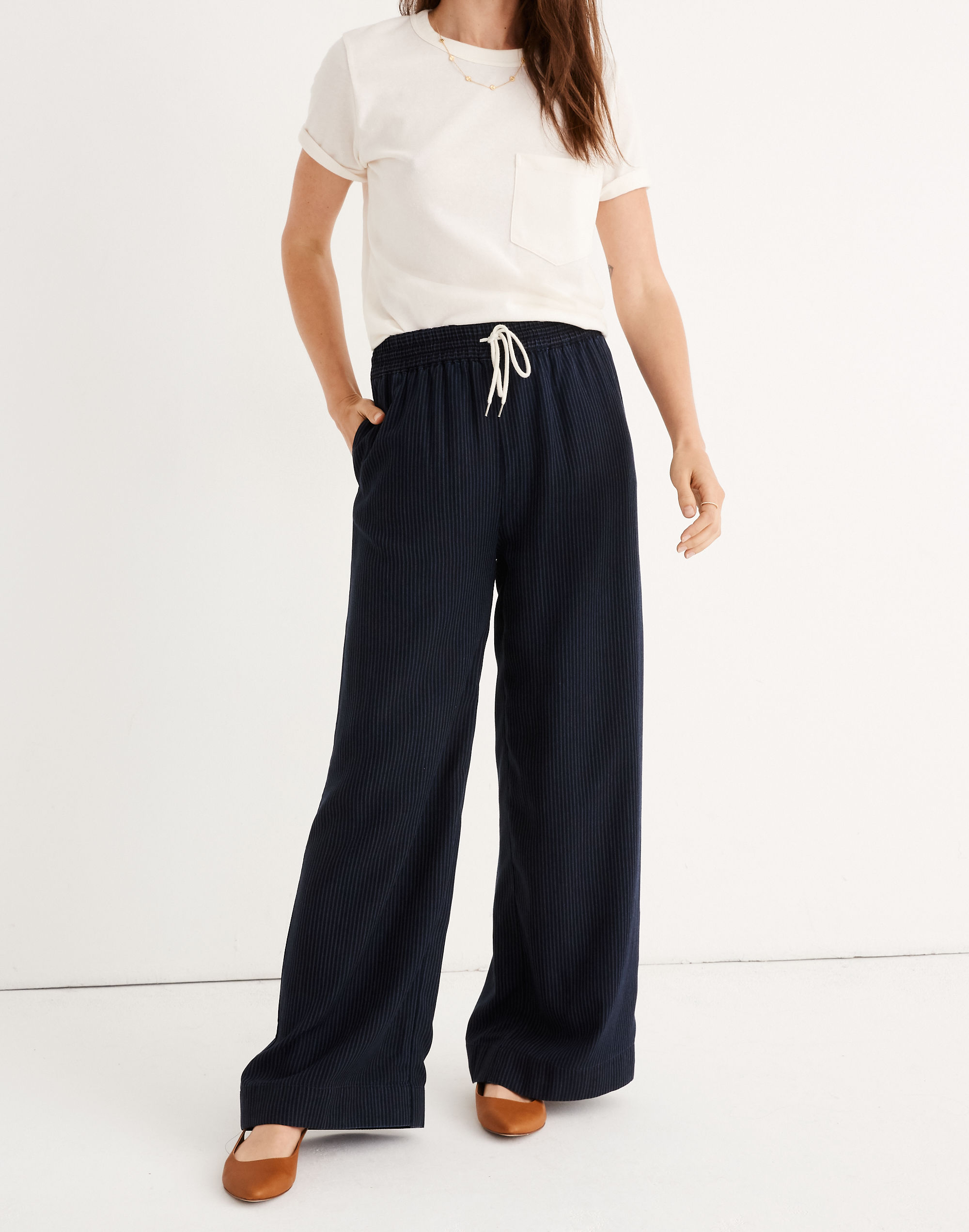 Indigo Pull-On Pants in Hattie Stripe