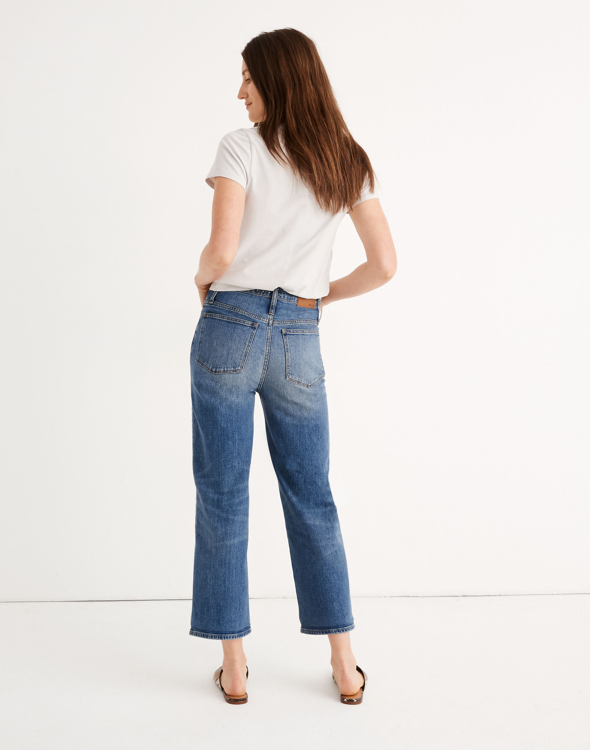 Slim Wide-Leg Jeans: Stud Edition