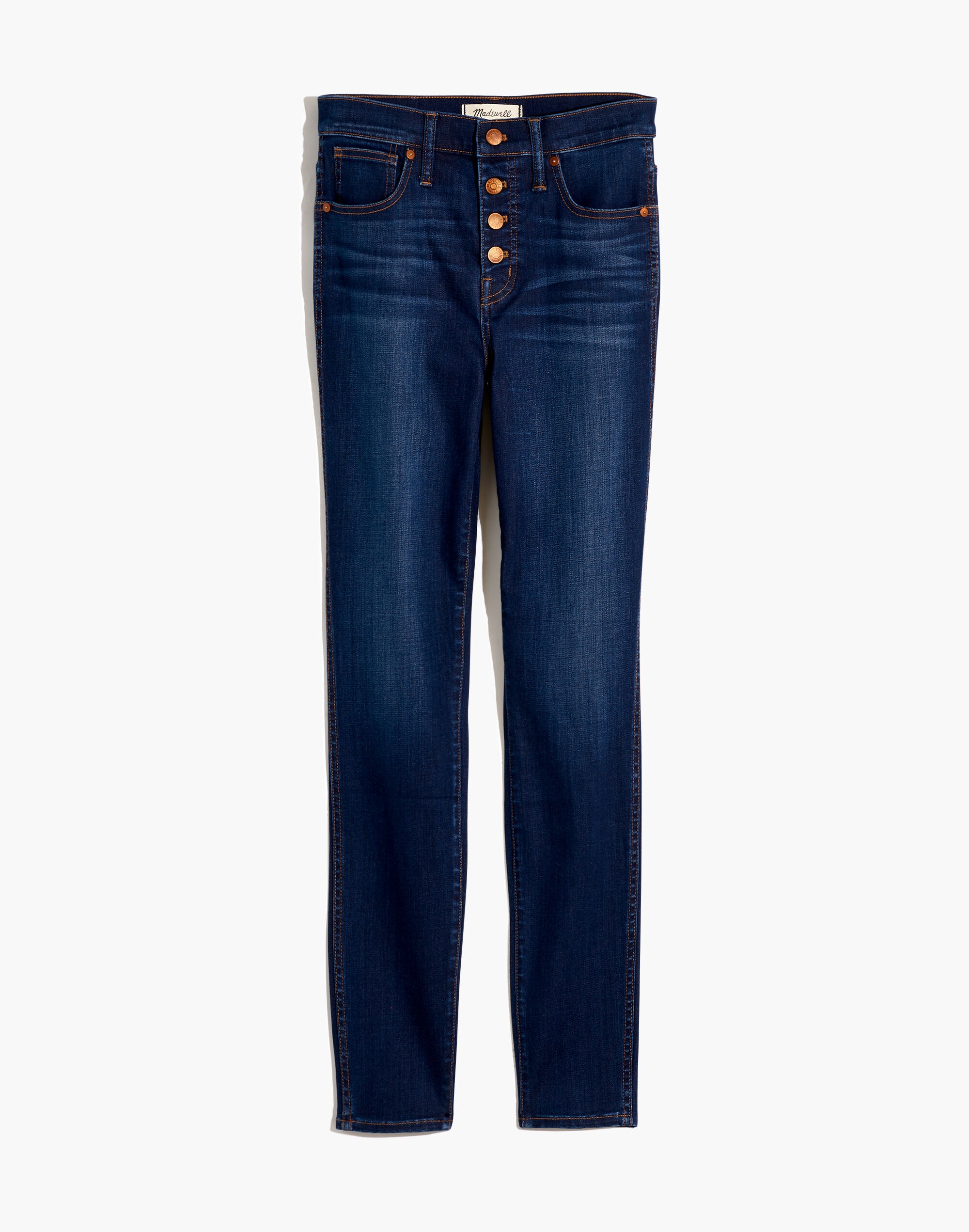 9" Mid-Rise Skinny Jeans in Julie Wash: Button-Front TENCEL&trade; Denim Edition