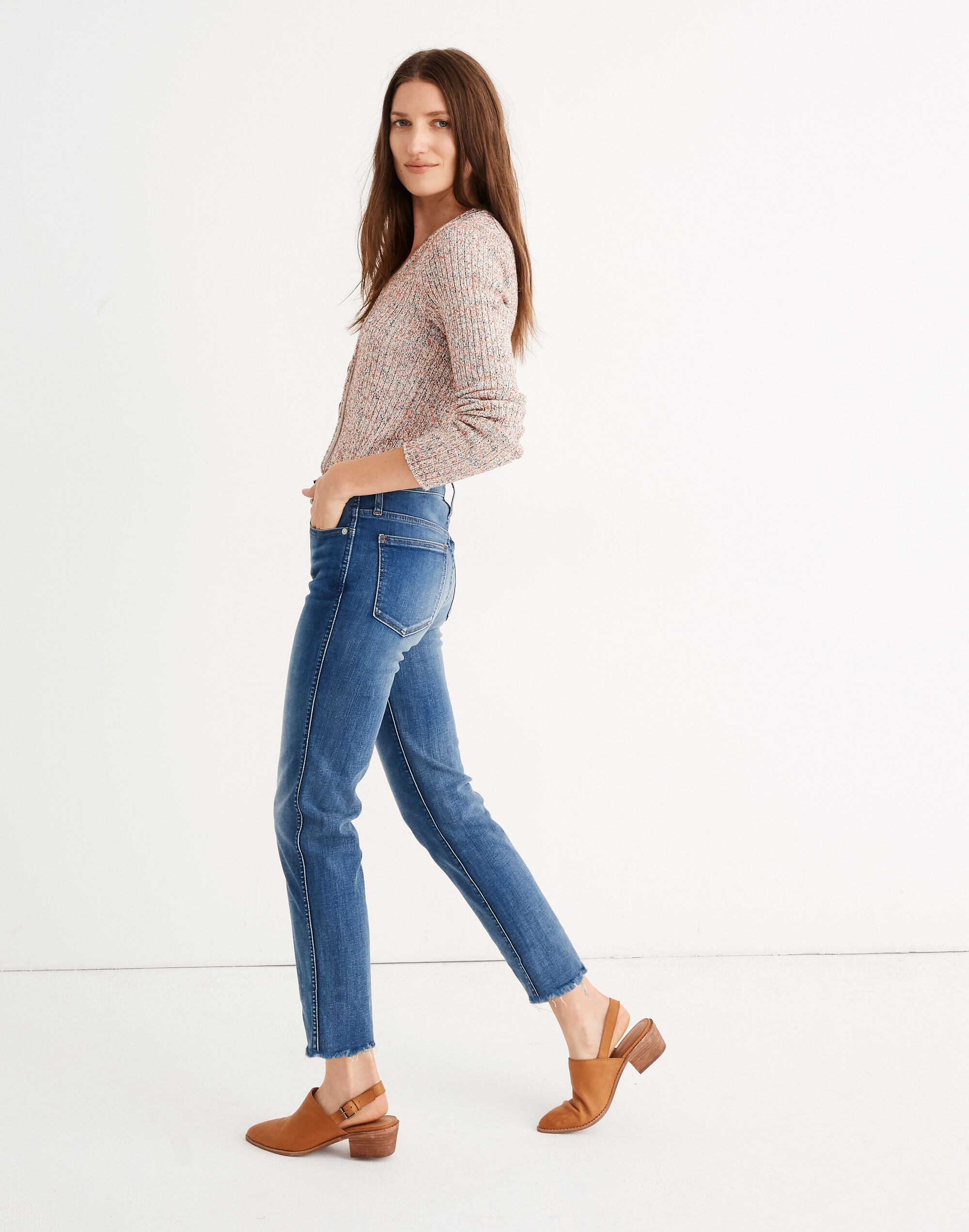 Stovepipe Jeans in Chancery Wash: Fluffy Hem Edition