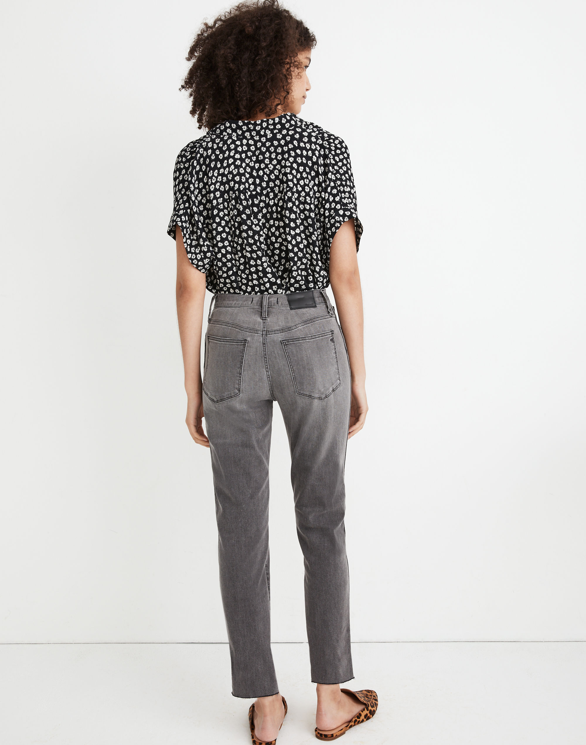 Stovepipe Jeans in Cement Wash: Raw-Hem Edition