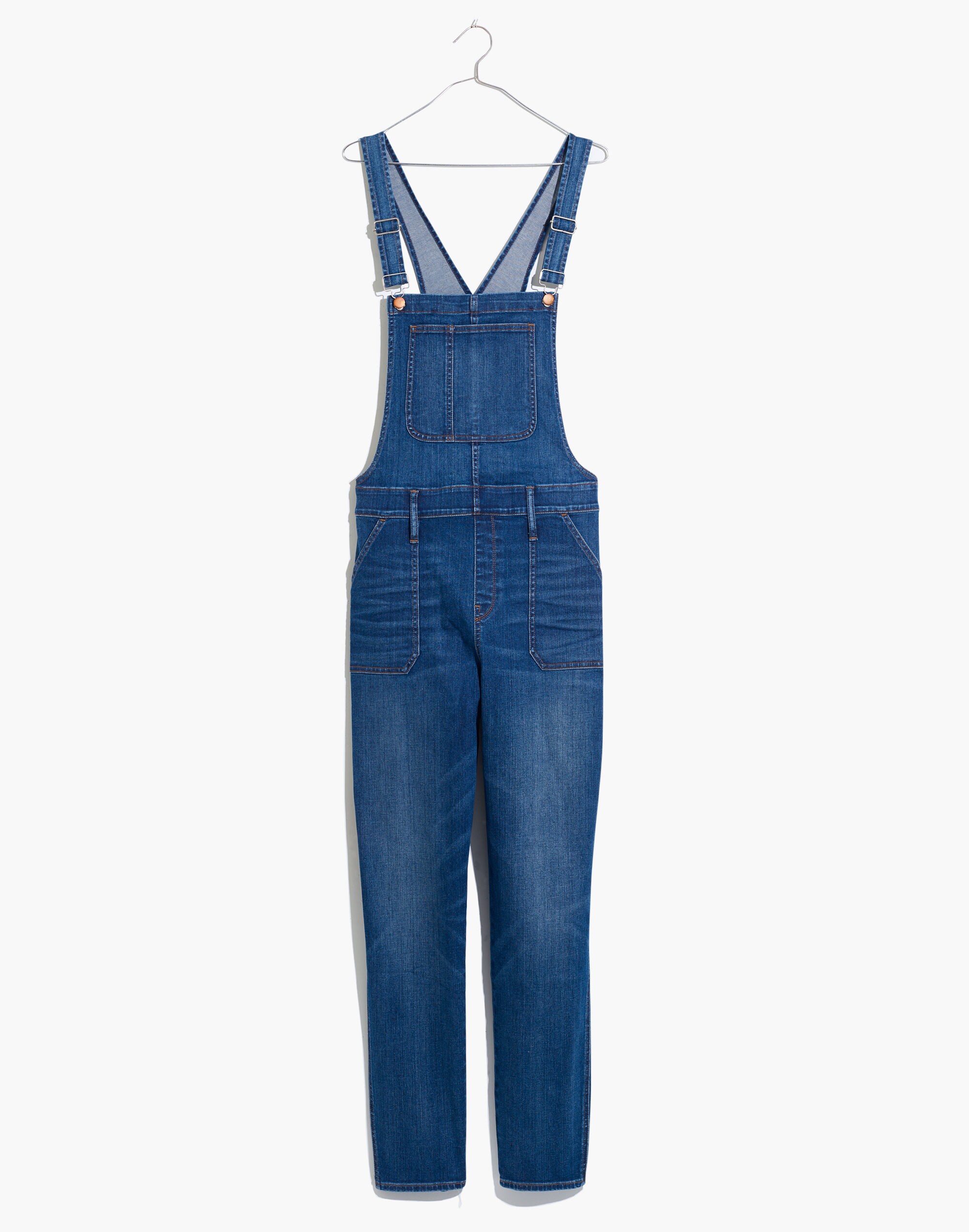 Petite Skinny Overalls in Groveland Wash