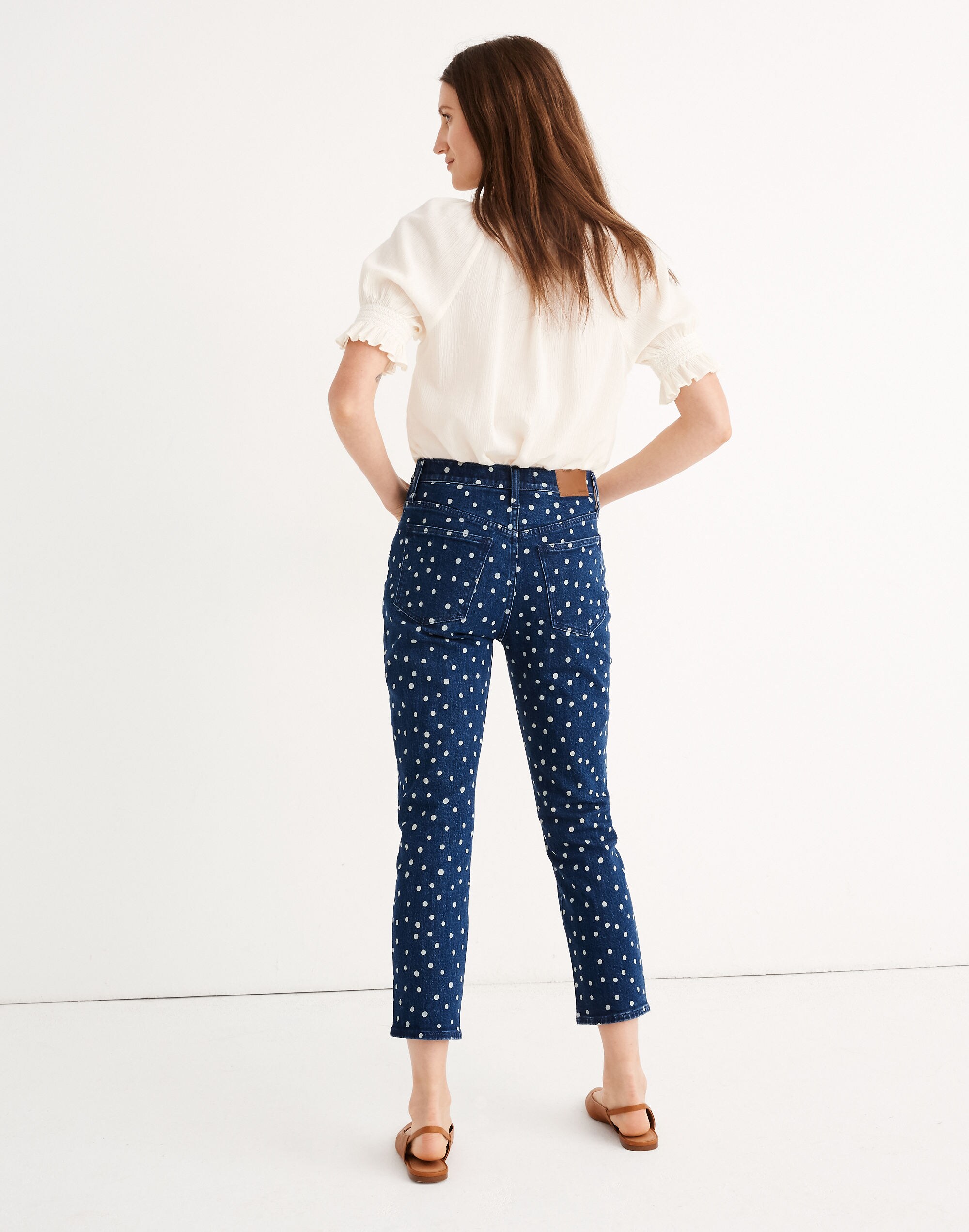 The High-Rise Slim Crop Boyjean: Bleached Dot Edition