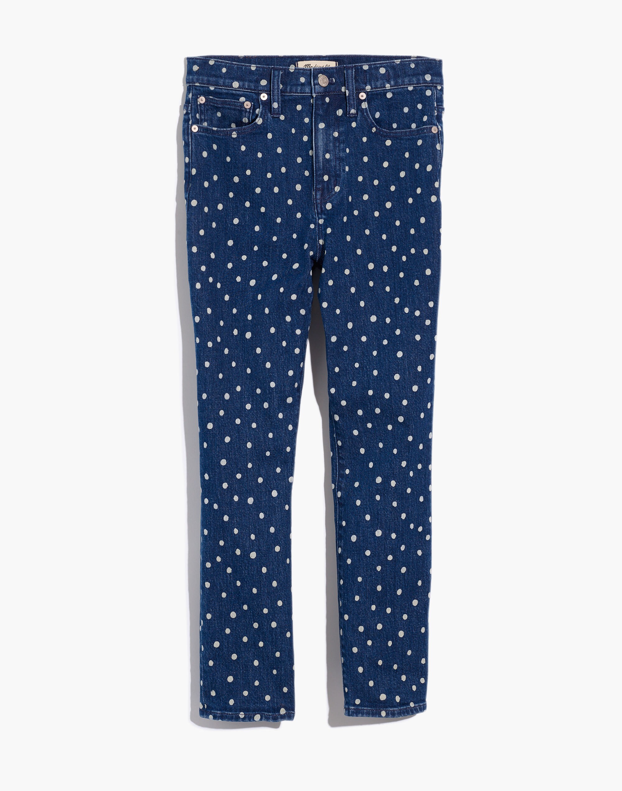 The High-Rise Slim Crop Boyjean: Bleached Dot Edition