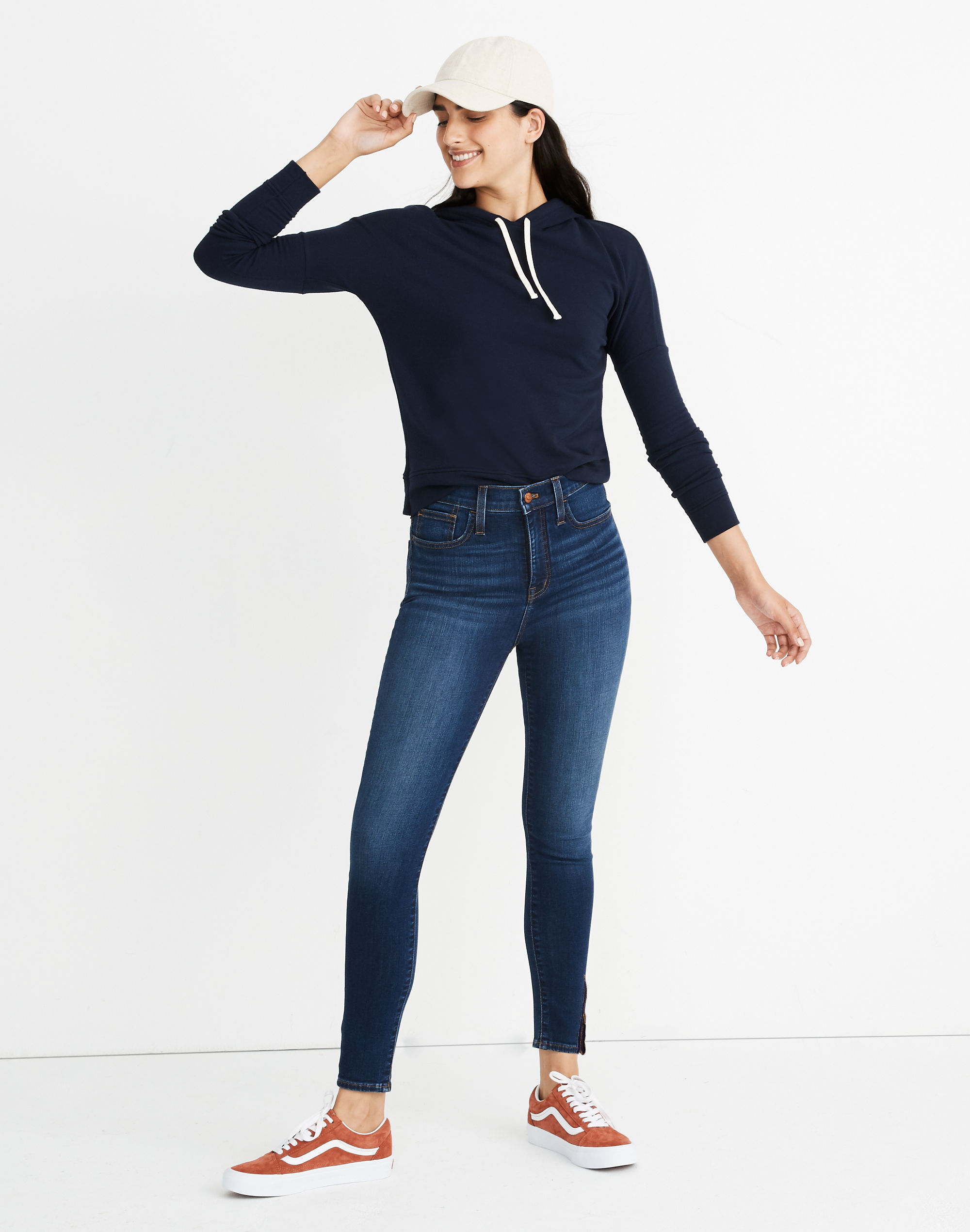 10 high-rise roadtripper jeans in belreeve wash: ankle-zip edition