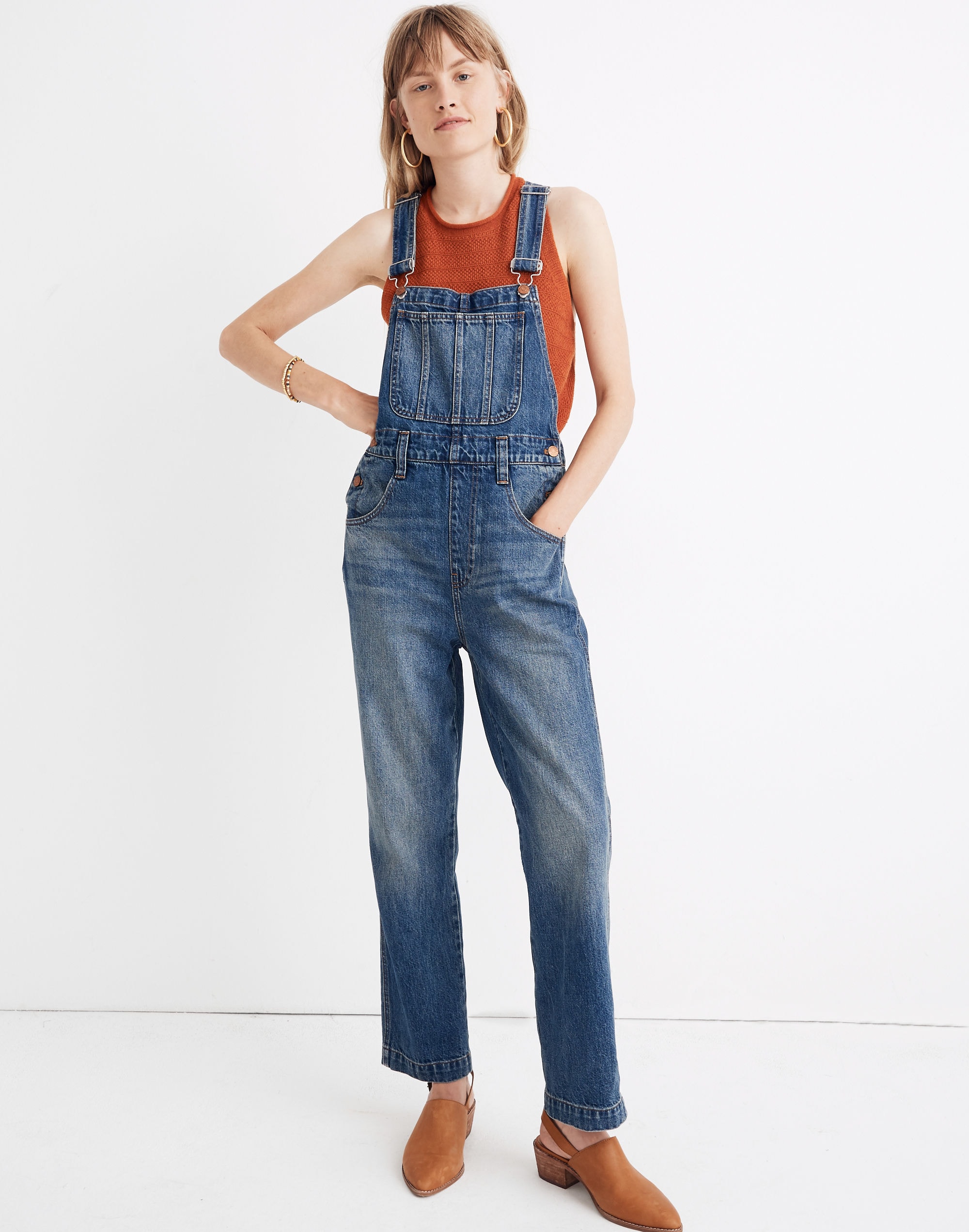 Straight-Leg Overalls in Elmridge Wash