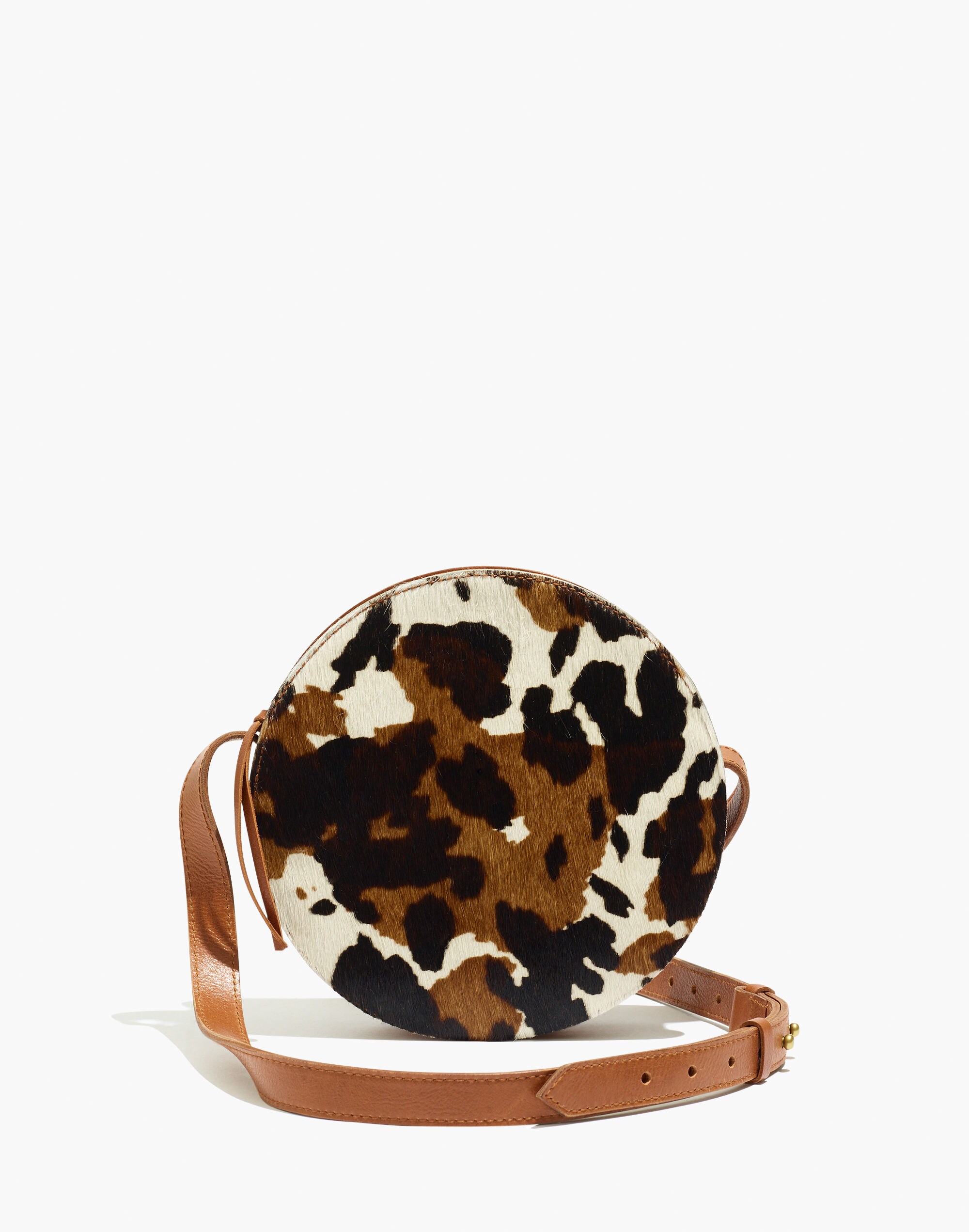 The Simple Circle Crossbody Bag in Calf Hair