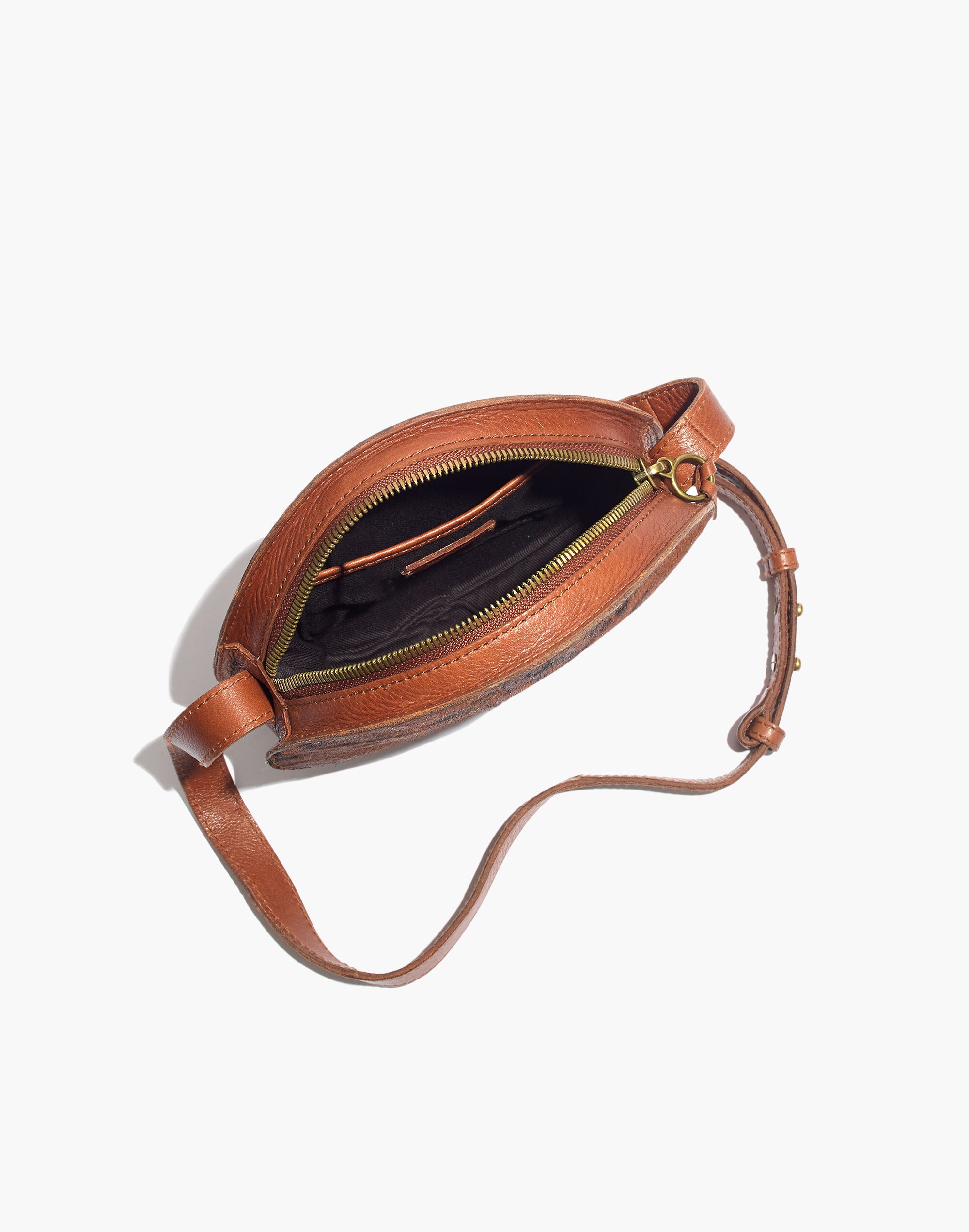 The Simple Circle Crossbody Bag in Calf Hair